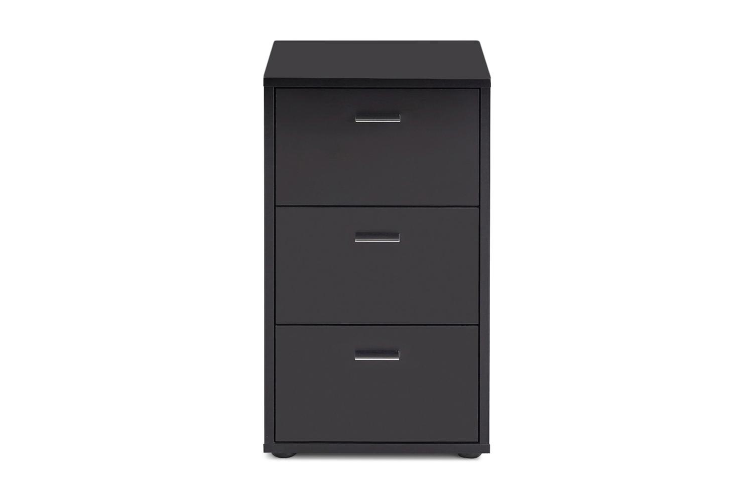 Sängbord Virginia 35 cm med Förvaring 3 Lådor GråSvart
