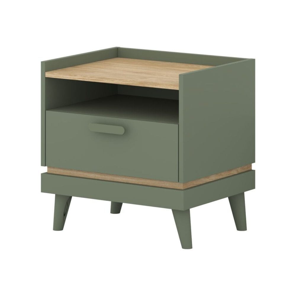 S&auml;ngbord Scandi 1 l&aring;da - D&auml;mpad gr&ouml;n - Oljad ek