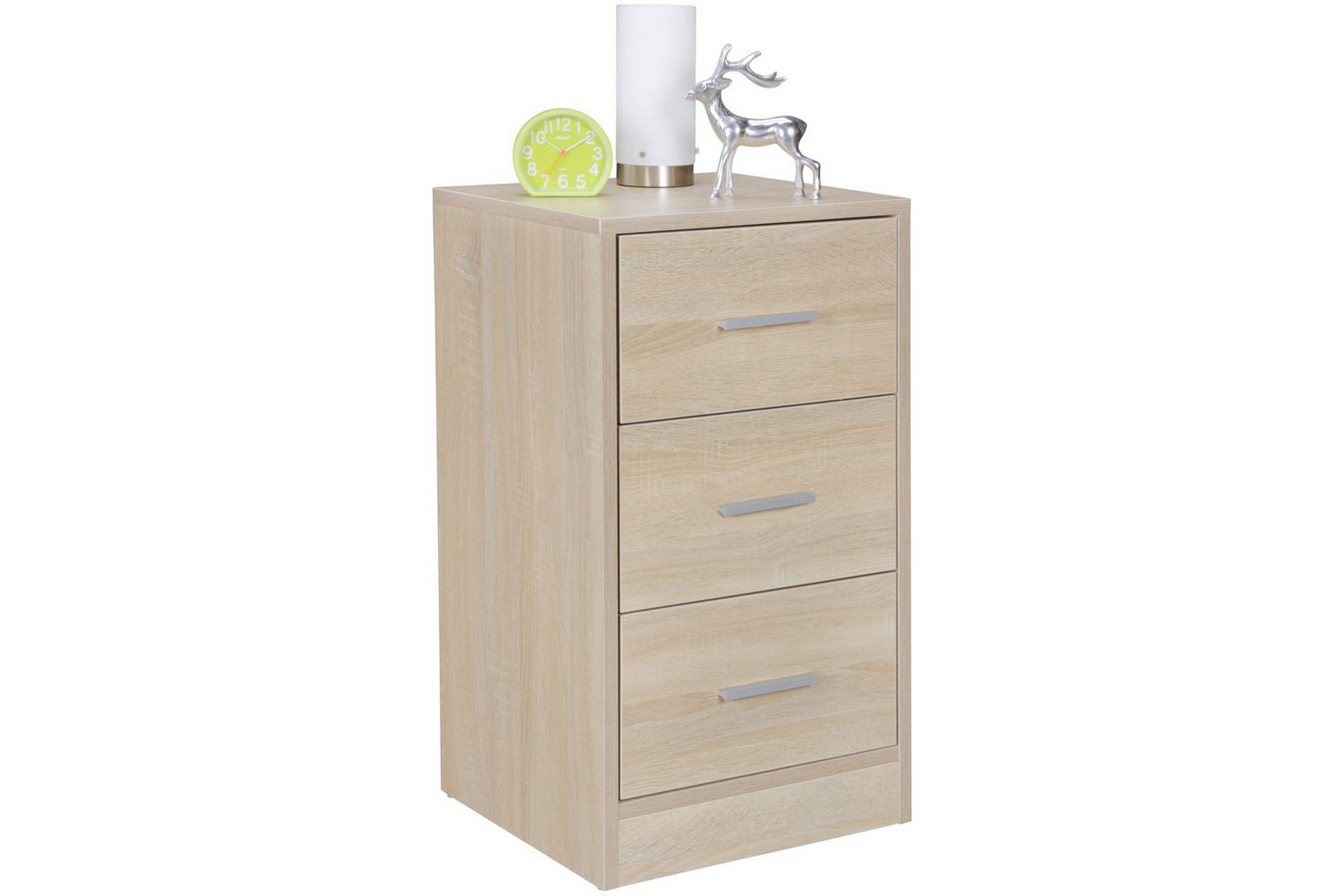 Sängbord Wohnling för resårbotten,68 cm hög och 3 lådor i modern design Sonoma Sonoma