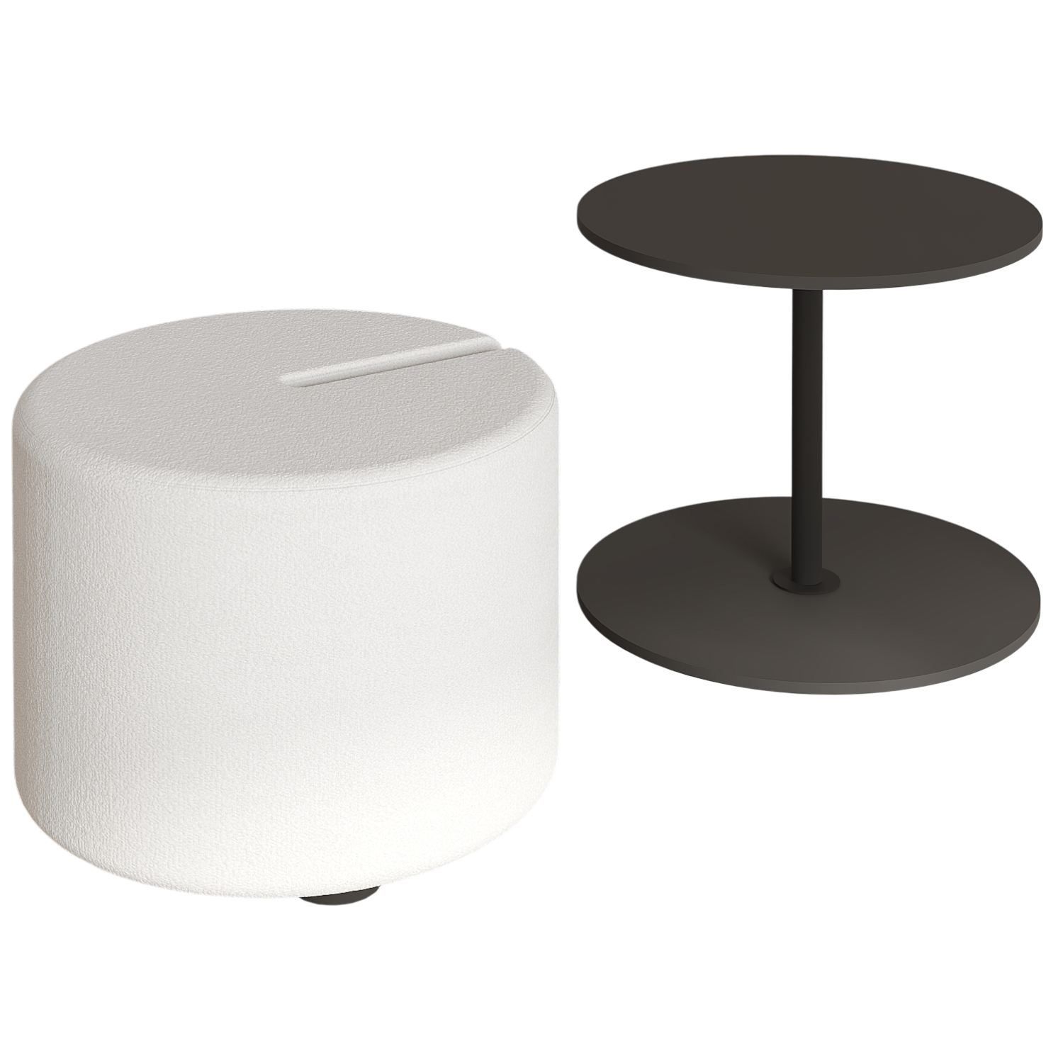 Torven Set med sidobord 43x47x43 cm - Antracit