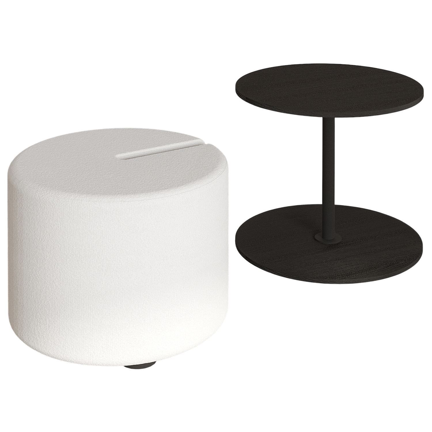 Torven Set med sidobord 43x47x43 cm - Svart