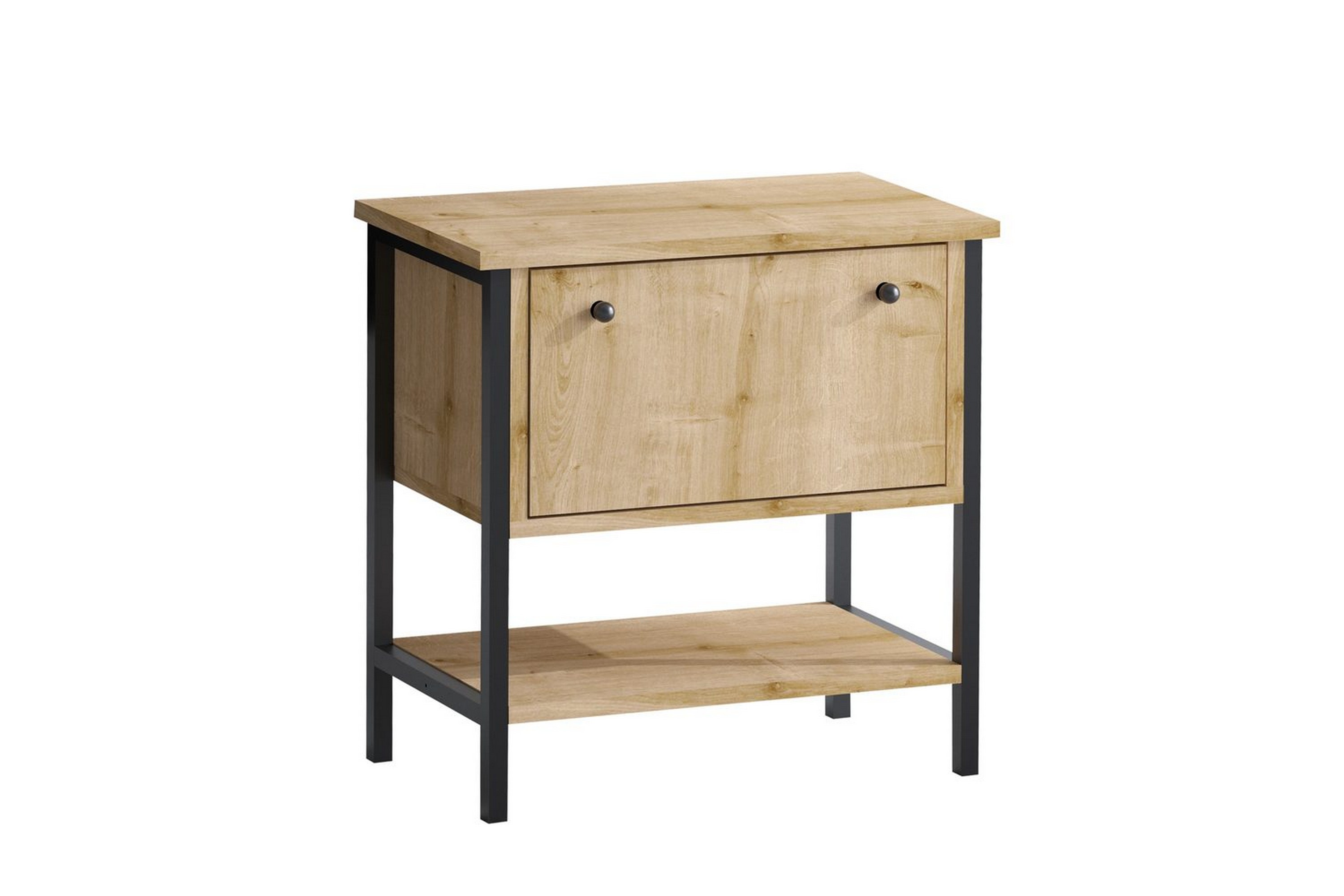 valery sängbord 55 cm - ek/svart