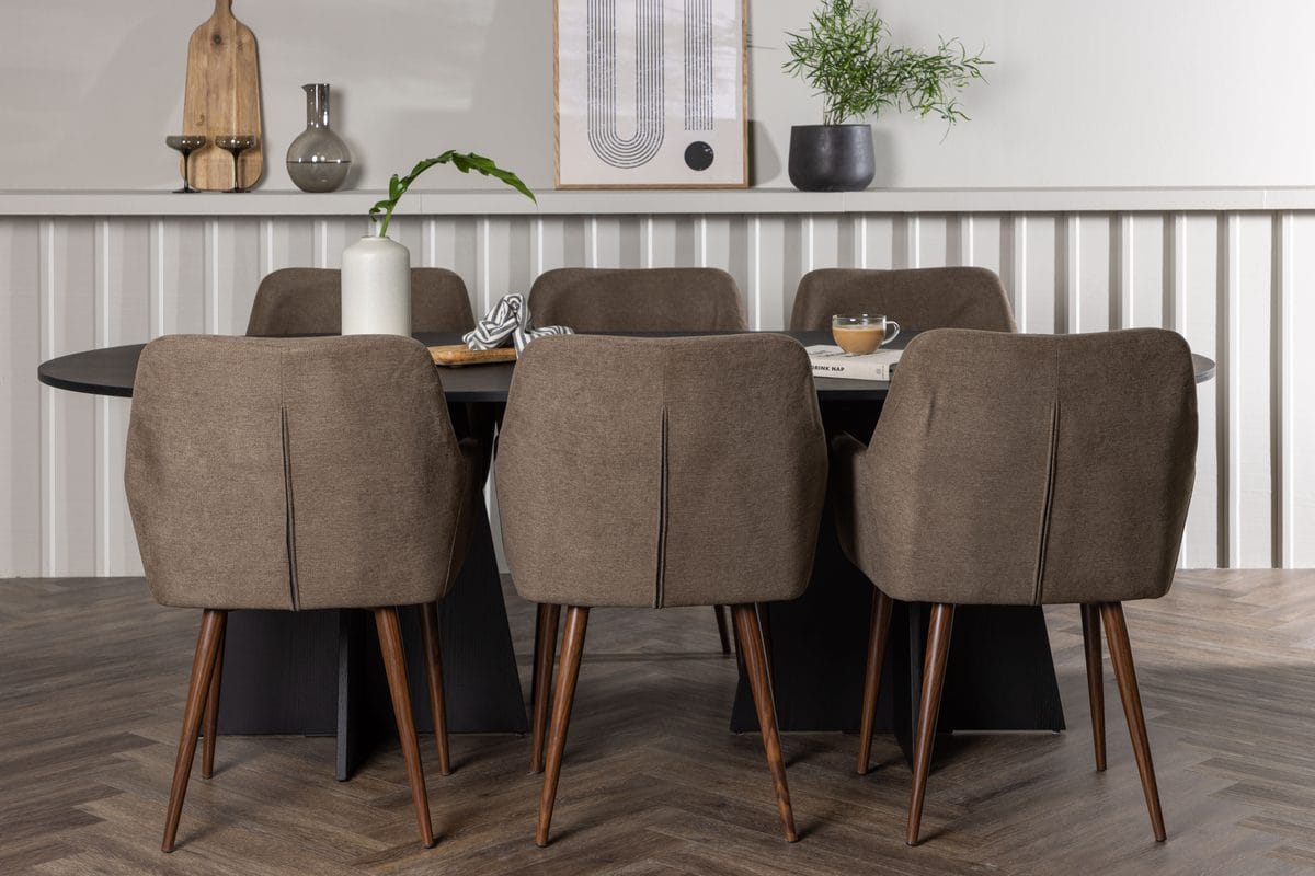 Bariso Matbord 230x115x75 cm Oval med 6 Tomorrow Karmstol -
