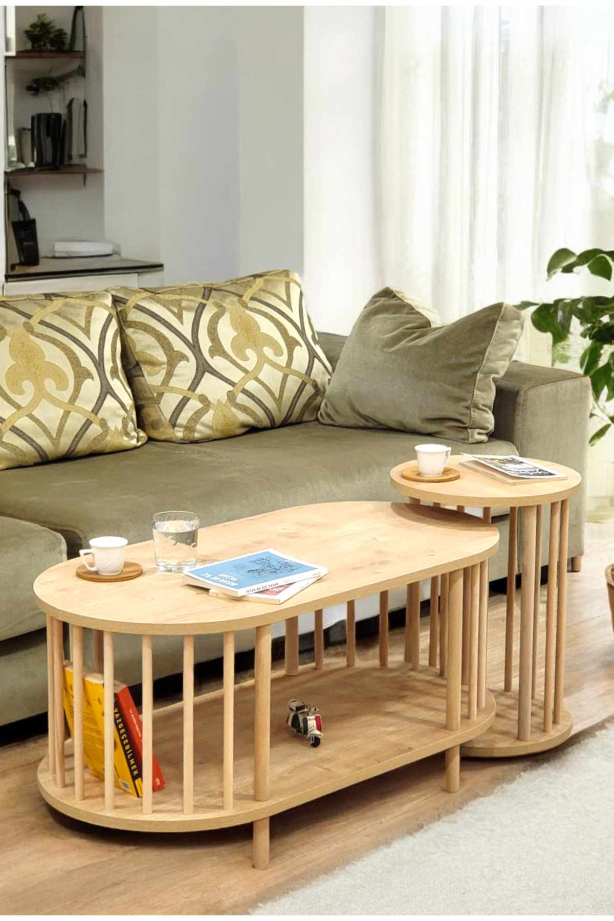 Belvo Soffbordsset 90x43x45 cm - Sapphire Oak
