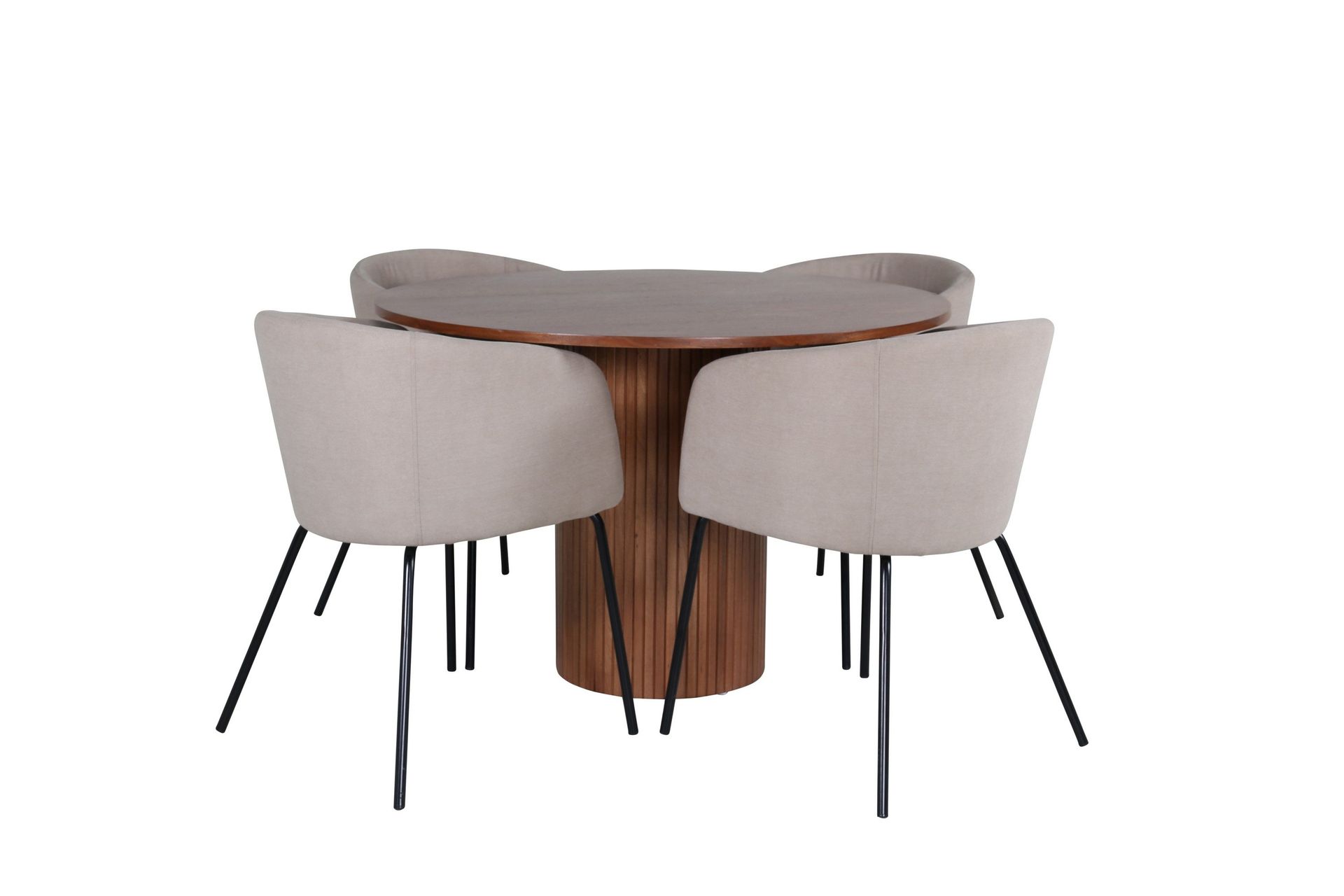Bianca Matgrupp 110 cm Rund med 4 Berit stolar - Beige