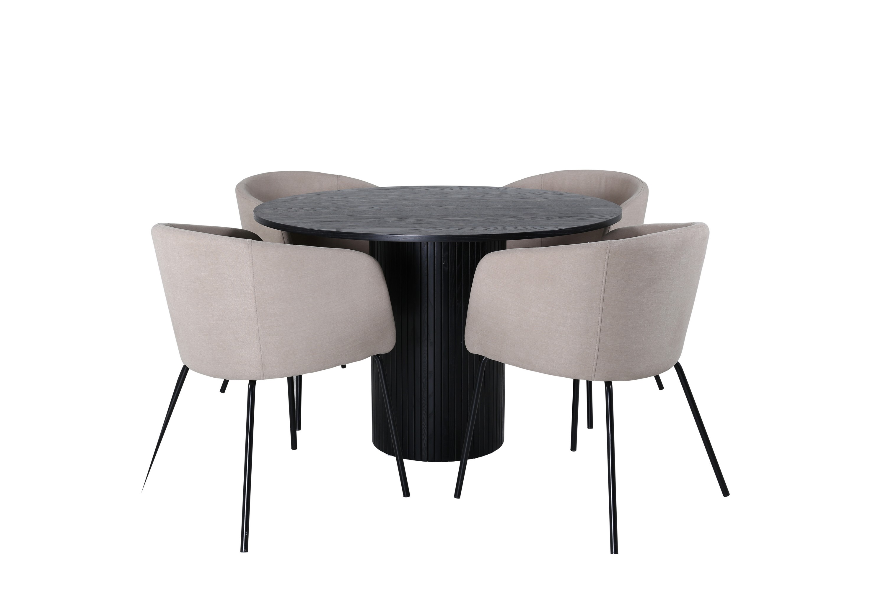 bianca matgrupp 110 cm rund med 4 berit stolar - beige