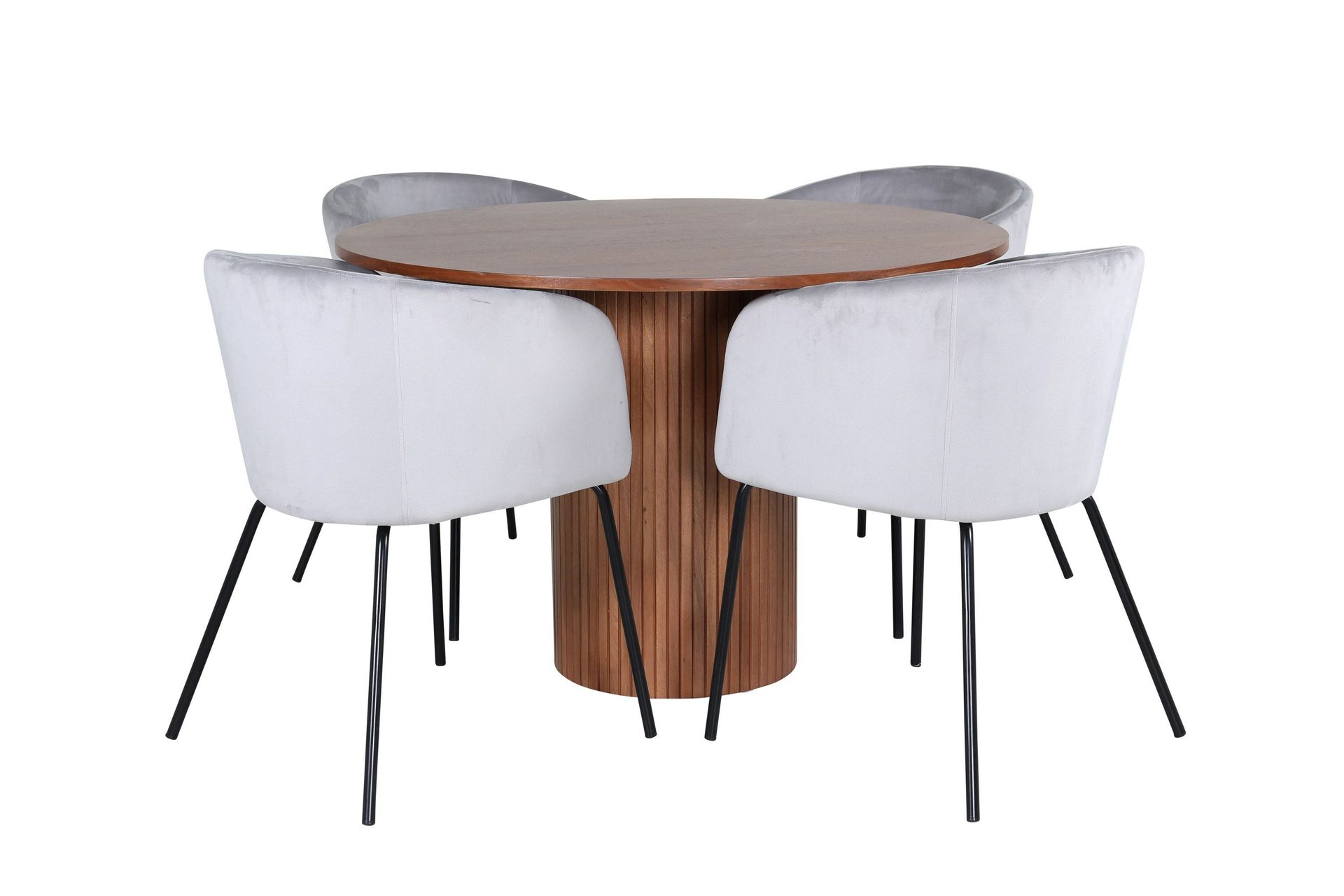 Bianca Matgrupp 110 cm Rund med 4 Berit stolar - Svart