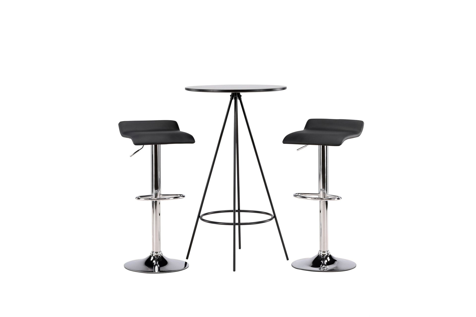 Bistro Matgrupp 60 cm Rund med 2 Jonna stolar - Svart