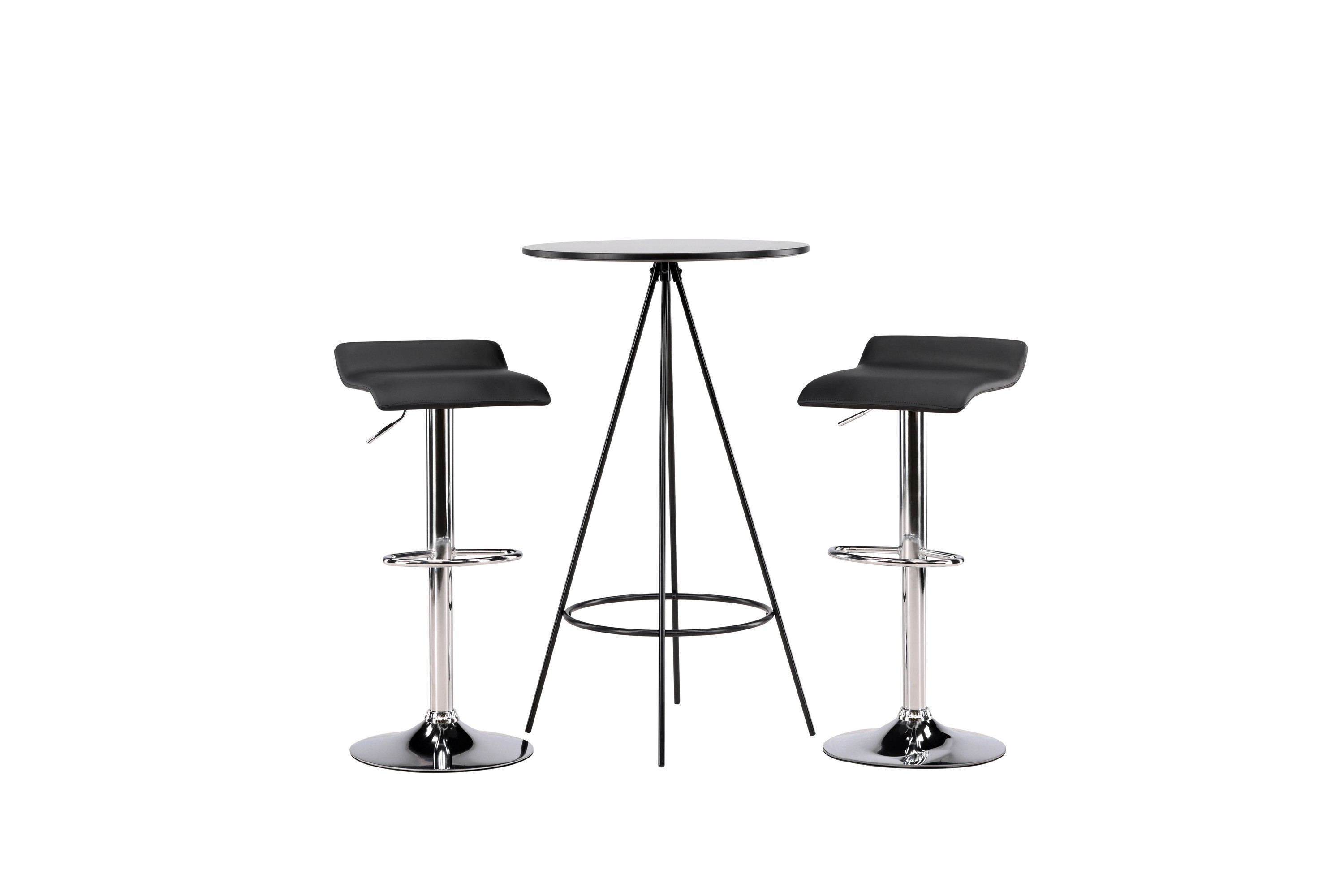 bistro matgrupp 60 cm rund med 2 jonna stolar - svart