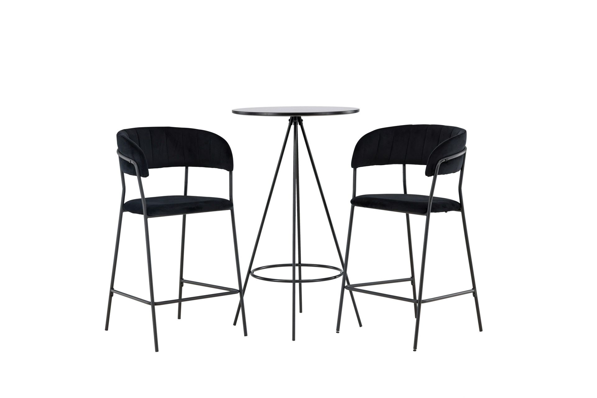 Bistro Matgrupp 60 cm Rund med 2 Lui stolar - Svart