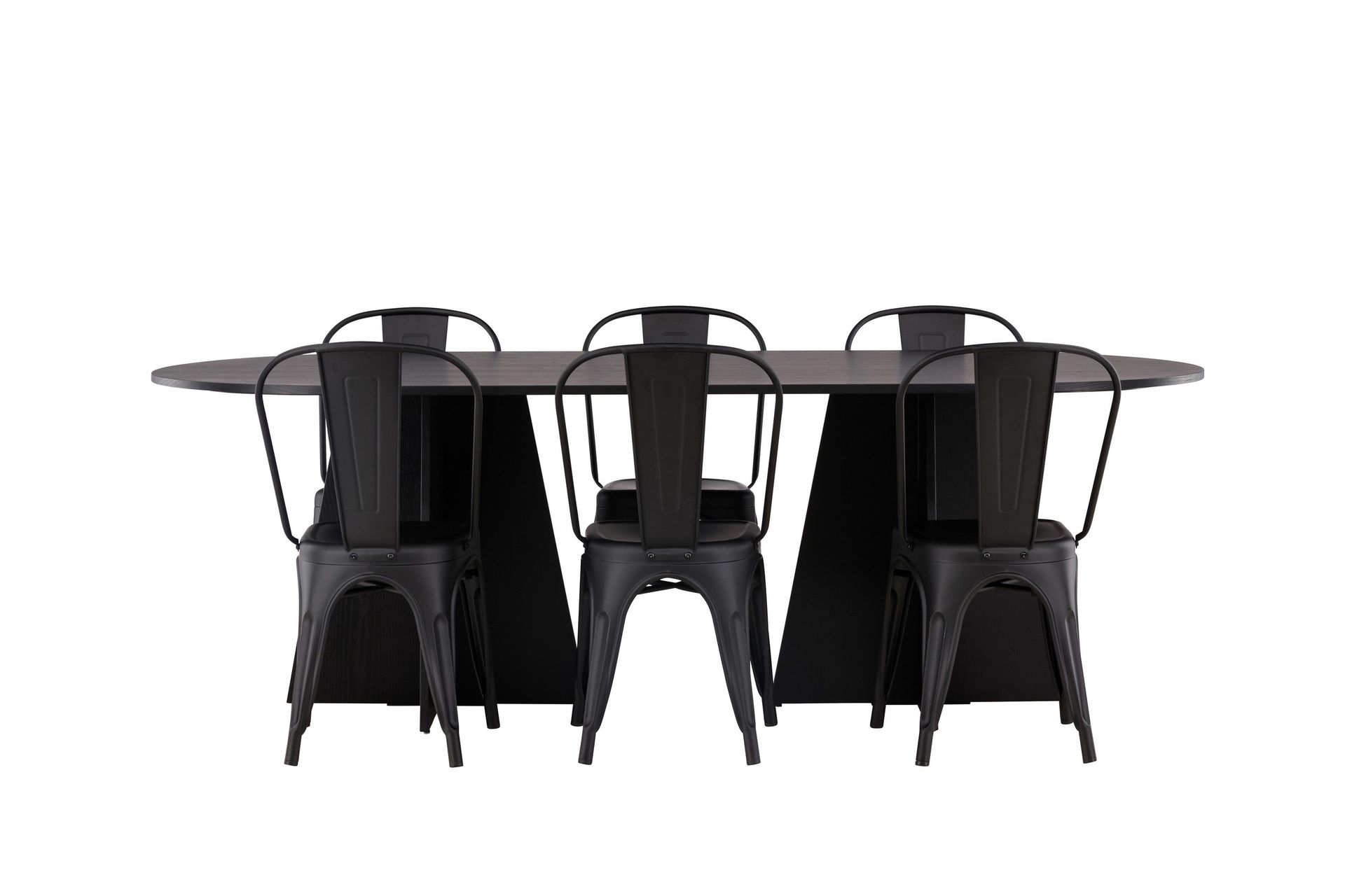 Bootcut Matbord 230x115 cm med 4 Tempe Stolar - Svart