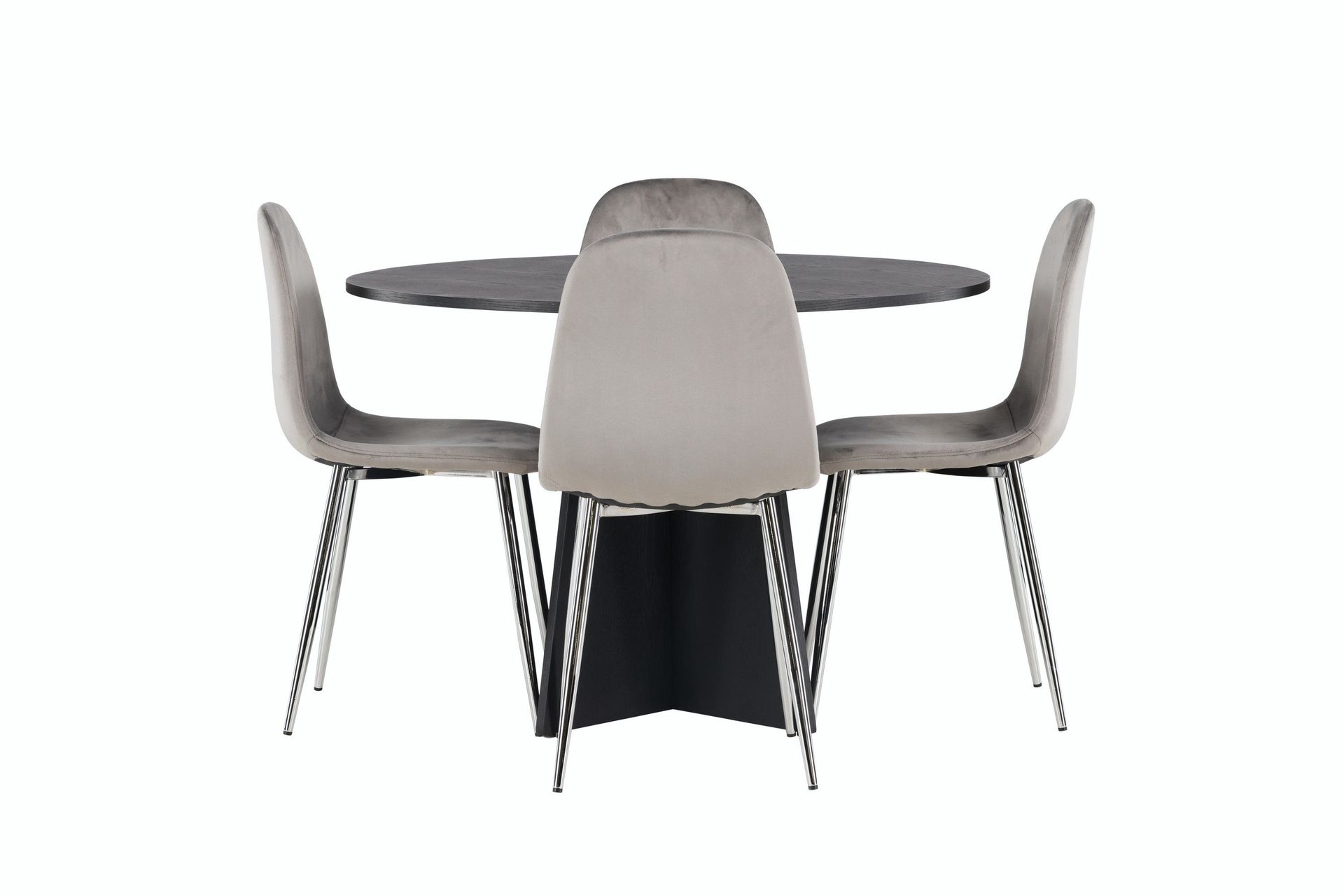 bootcut matgrupp 110 cm rund med 4 eva stolar - svart