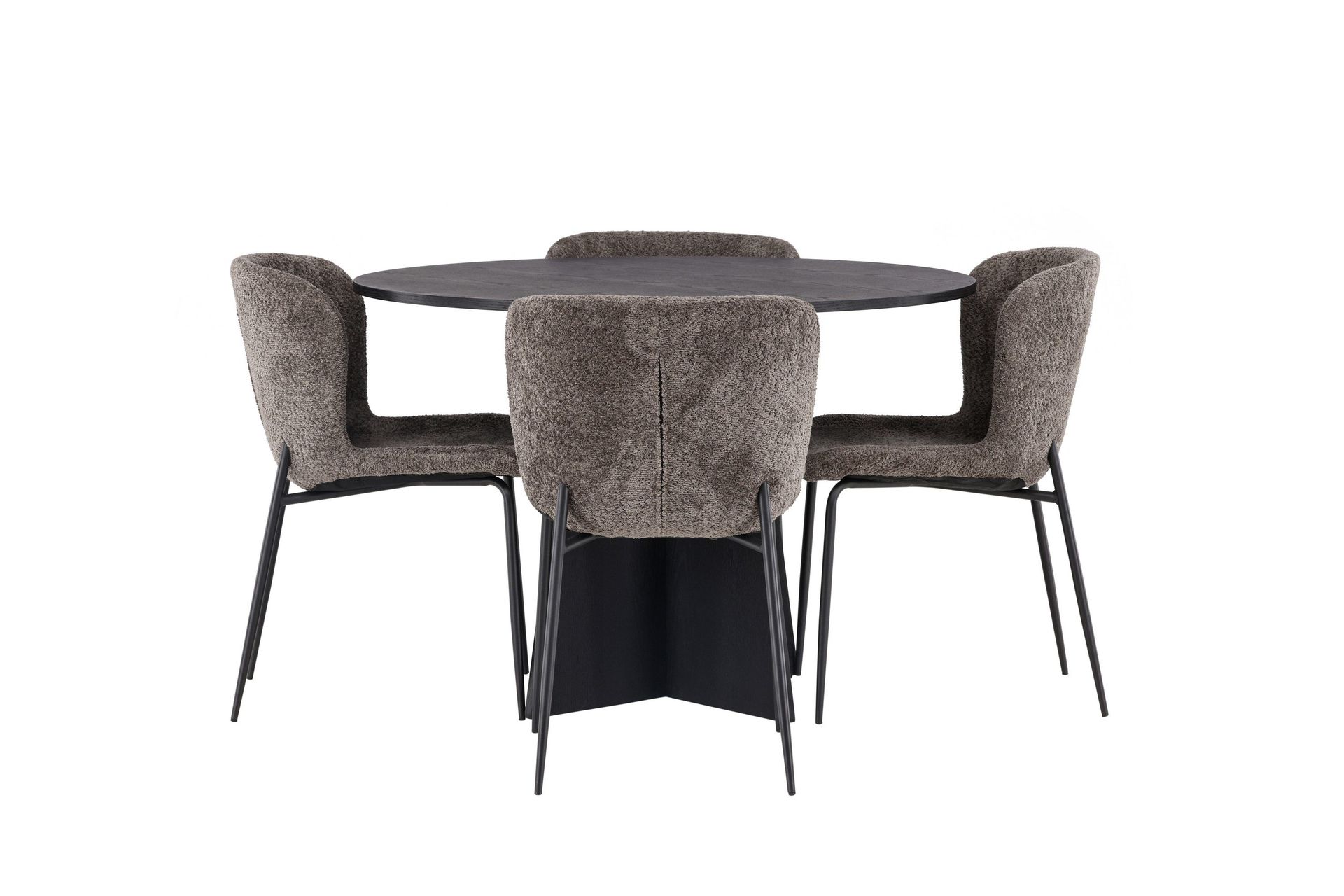 bootcut matgrupp 110 cm rund med 4 modesto stolar - beige