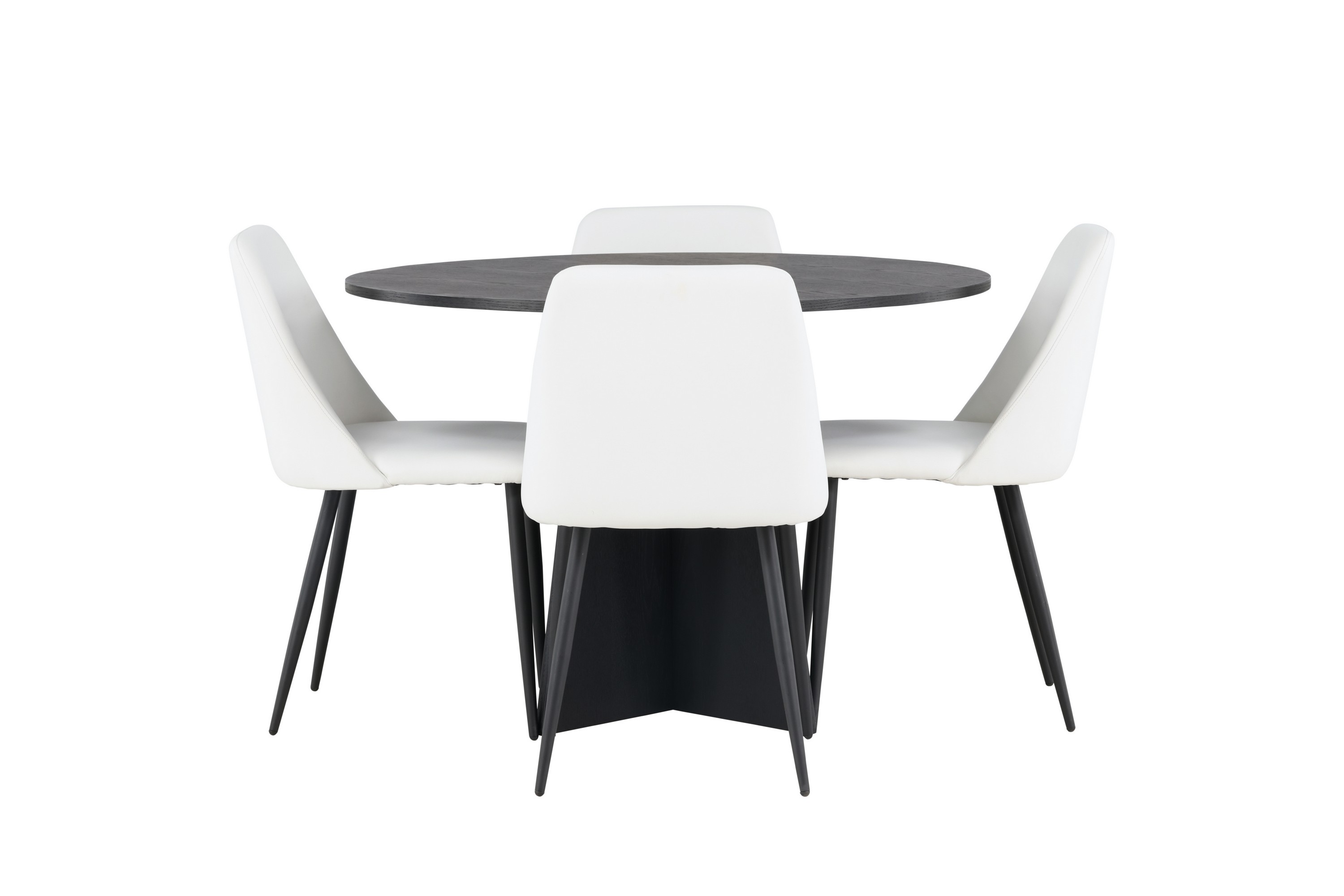 bootcut matgrupp 110 cm rund med 4 night stolar - svart