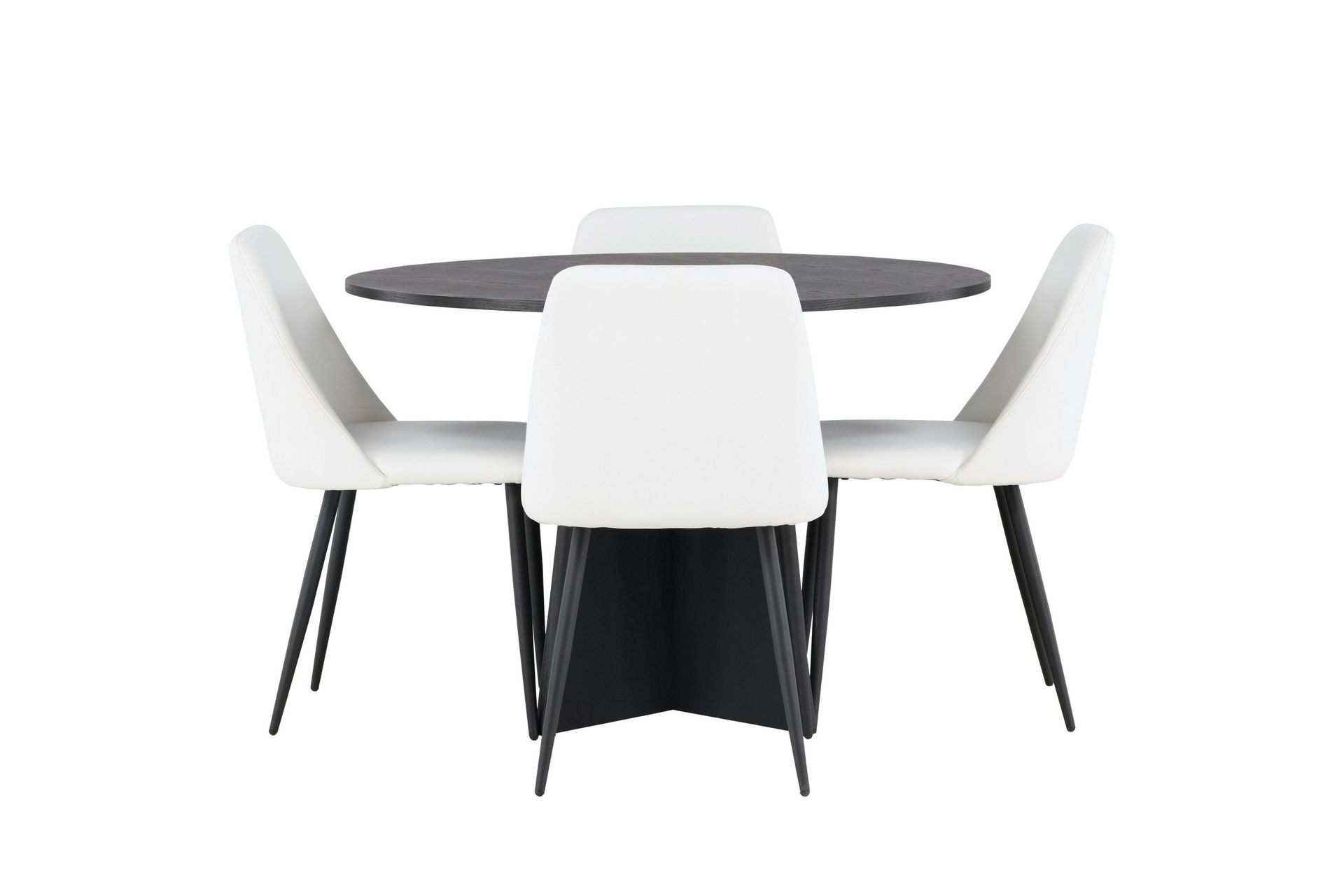 Bootcut Matgrupp 110 cm Rund med 4 Night stolar - Svart