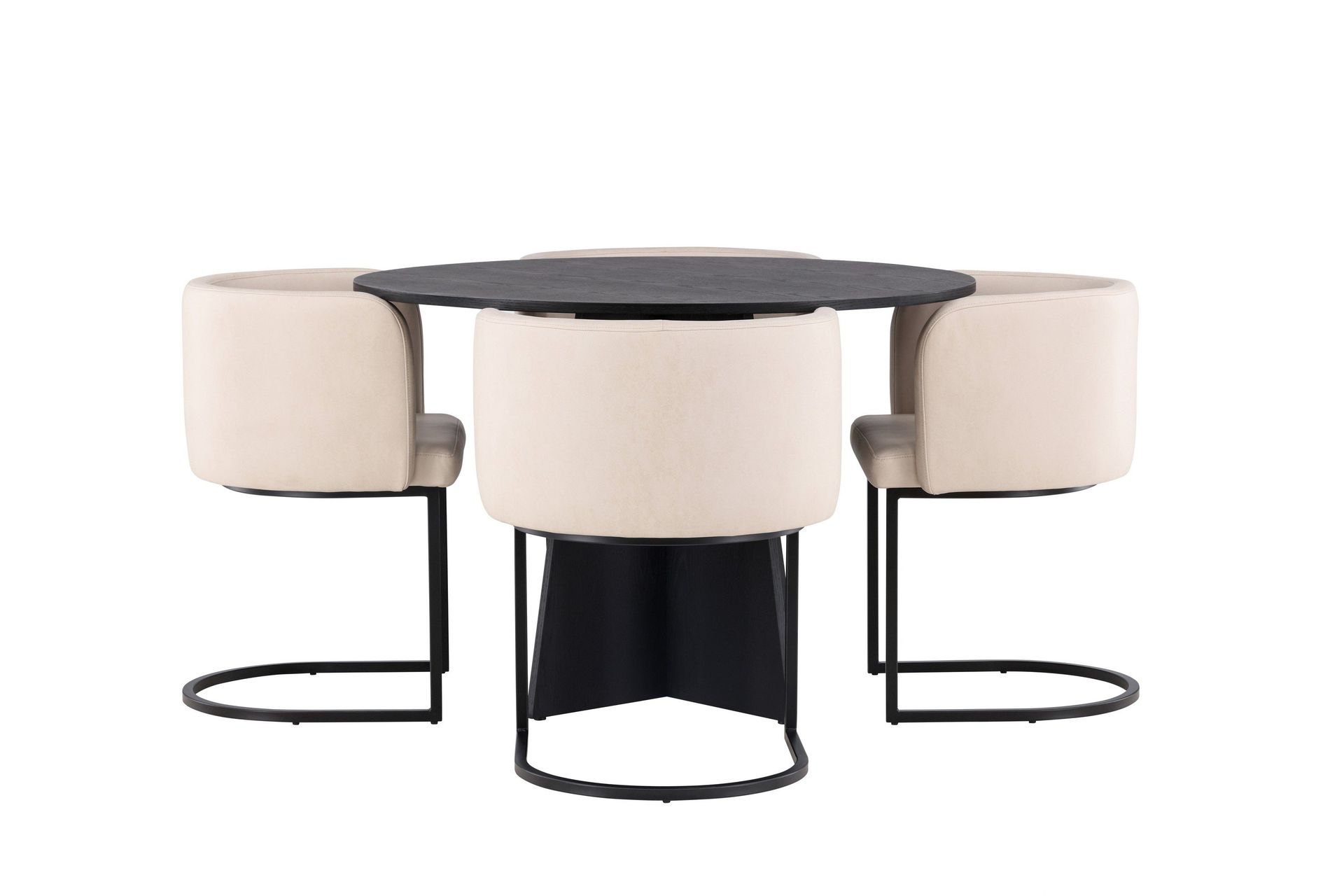 Bootcut Matgrupp 110 cm Rund med 4 Simrishman stolar - Beige