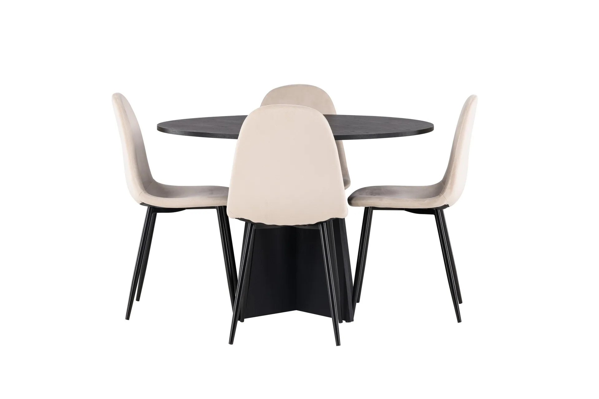 Bootcut Matgrupp 110 cm Rund med 4 Polar stolar - Beige