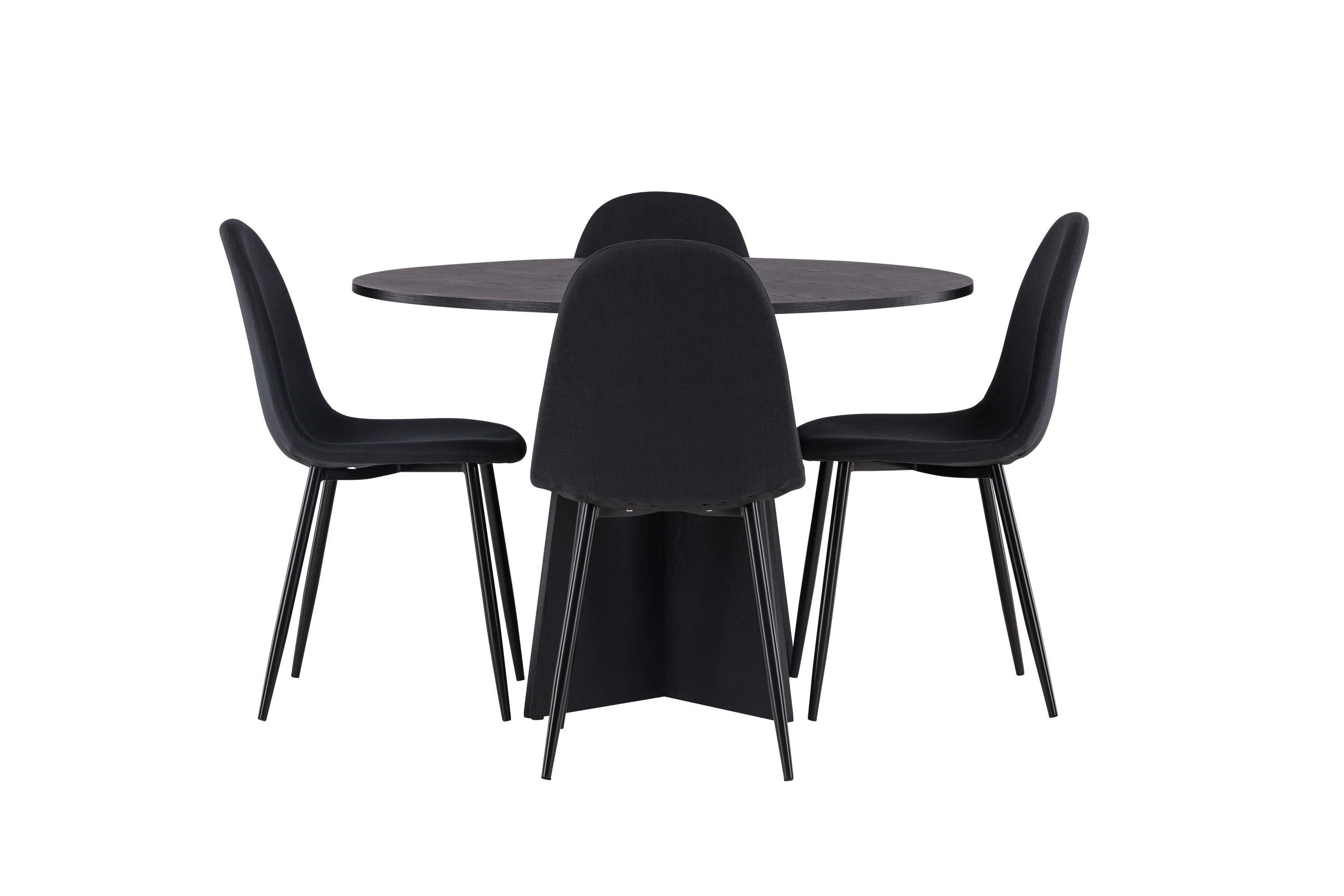 bootcut matgrupp 110 cm rund med 4 polar stolar - svart