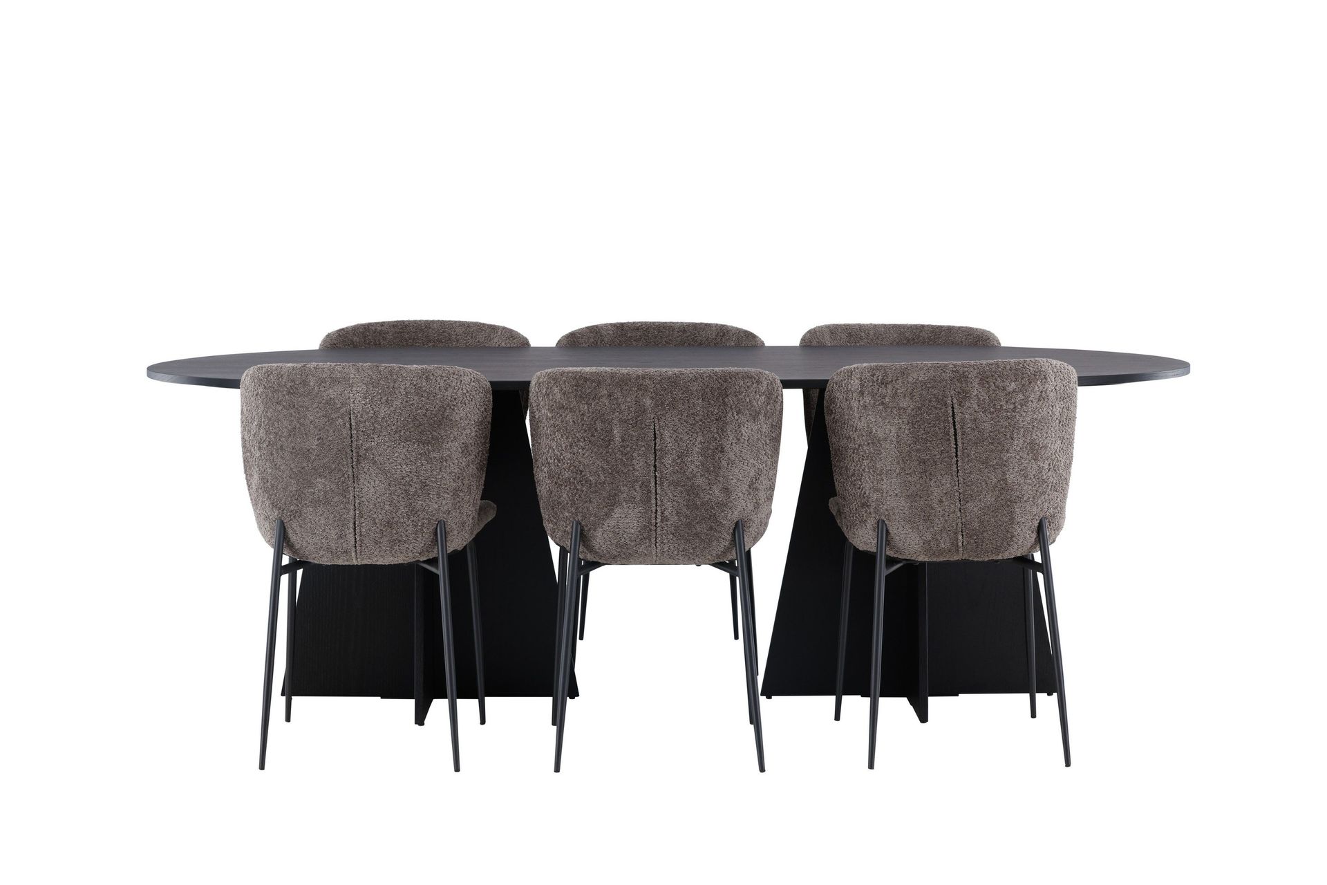 bootcut matgrupp 230 cm oval med 6 modesto stolar - beige