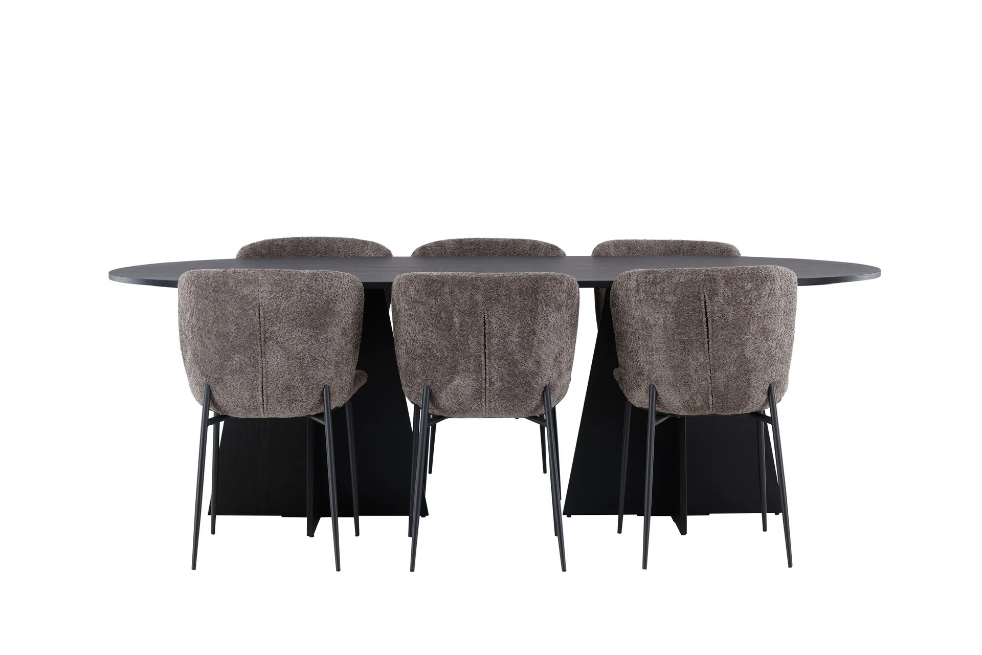 Bootcut Matgrupp 230 cm Oval med 6 Modesto stolar - Svart