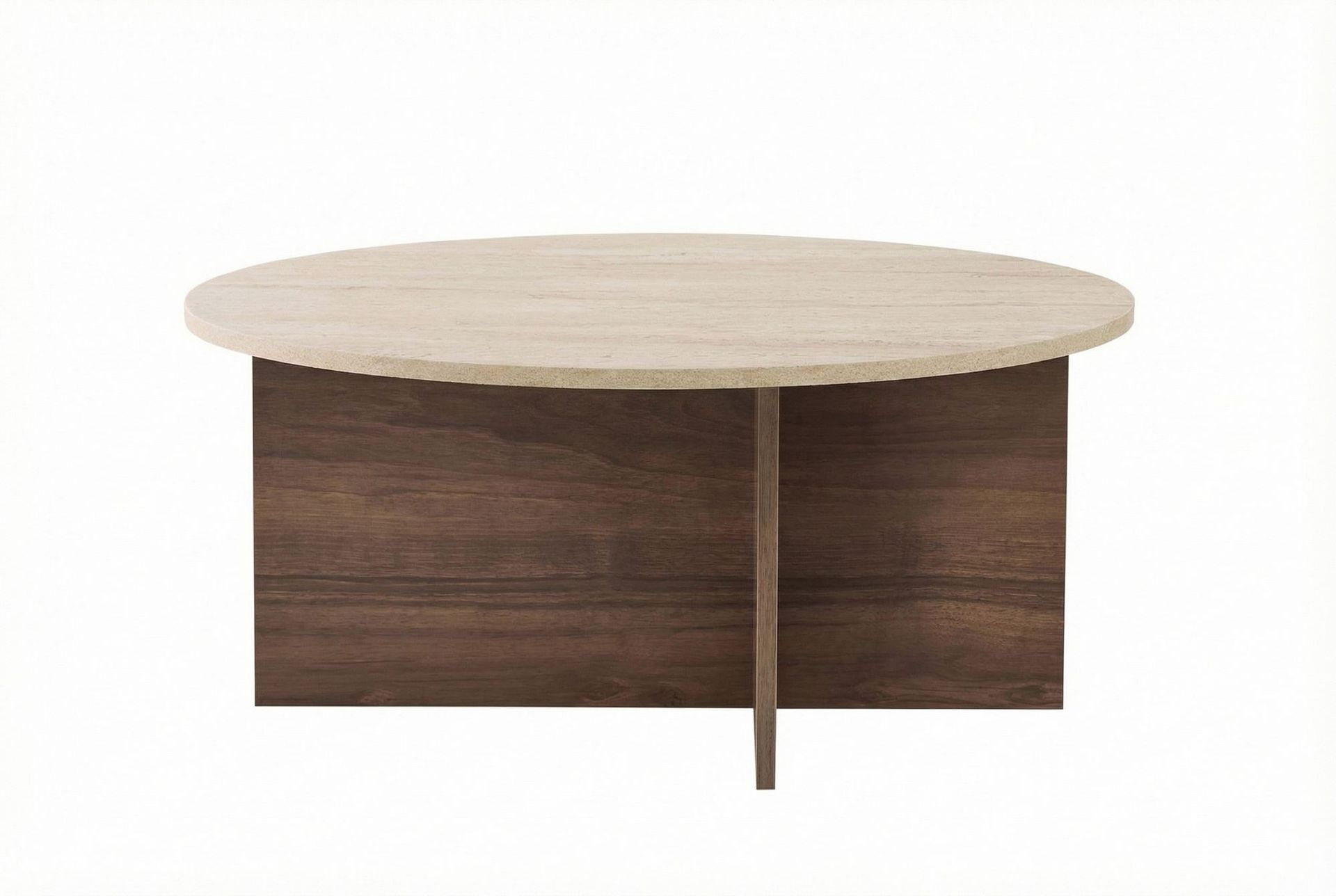Boro Soffbord 90x40x90 cm - Travertine och Walnut