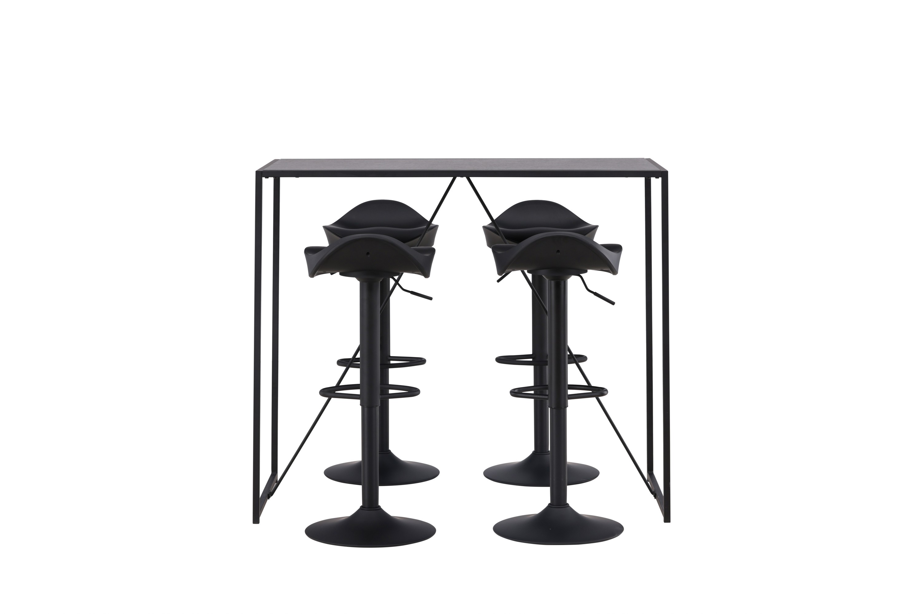 brea matgrupp 120 cm rektangulär med 4 adesto stolar - svart