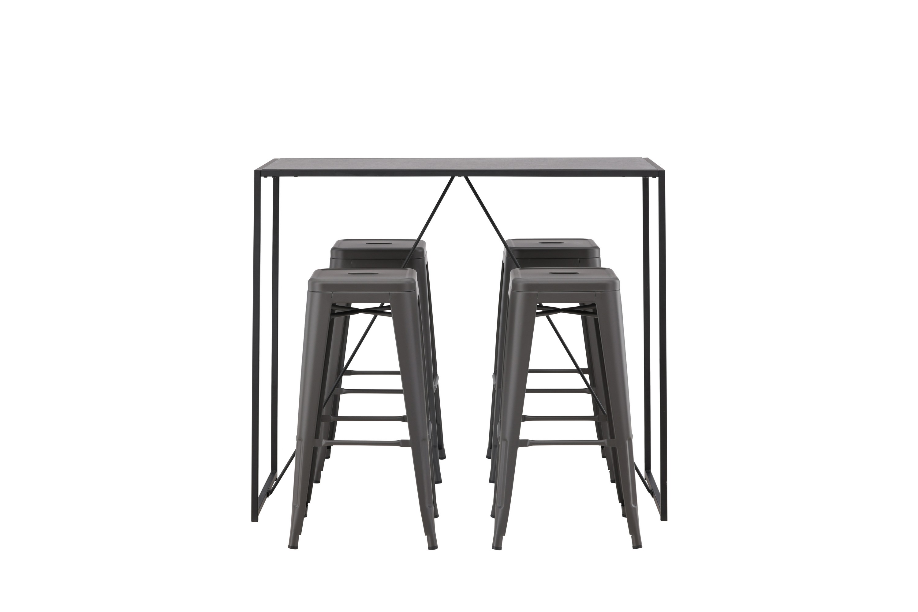 brea matgrupp 120 cm rektangulär med 4 tempe stolar - svart