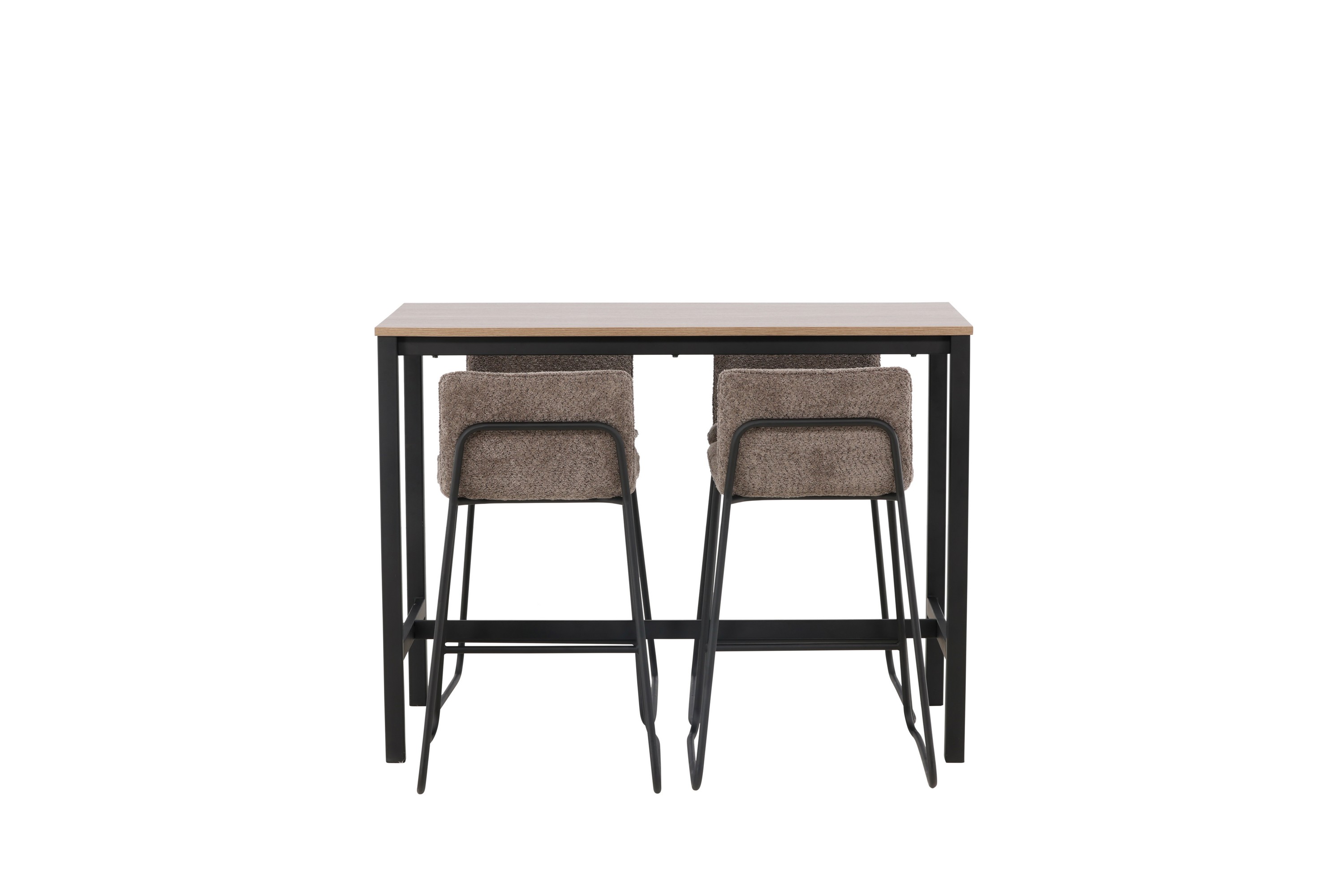 camden barbord 60x120 cm med 4 bisbee stolar - mörkgrå