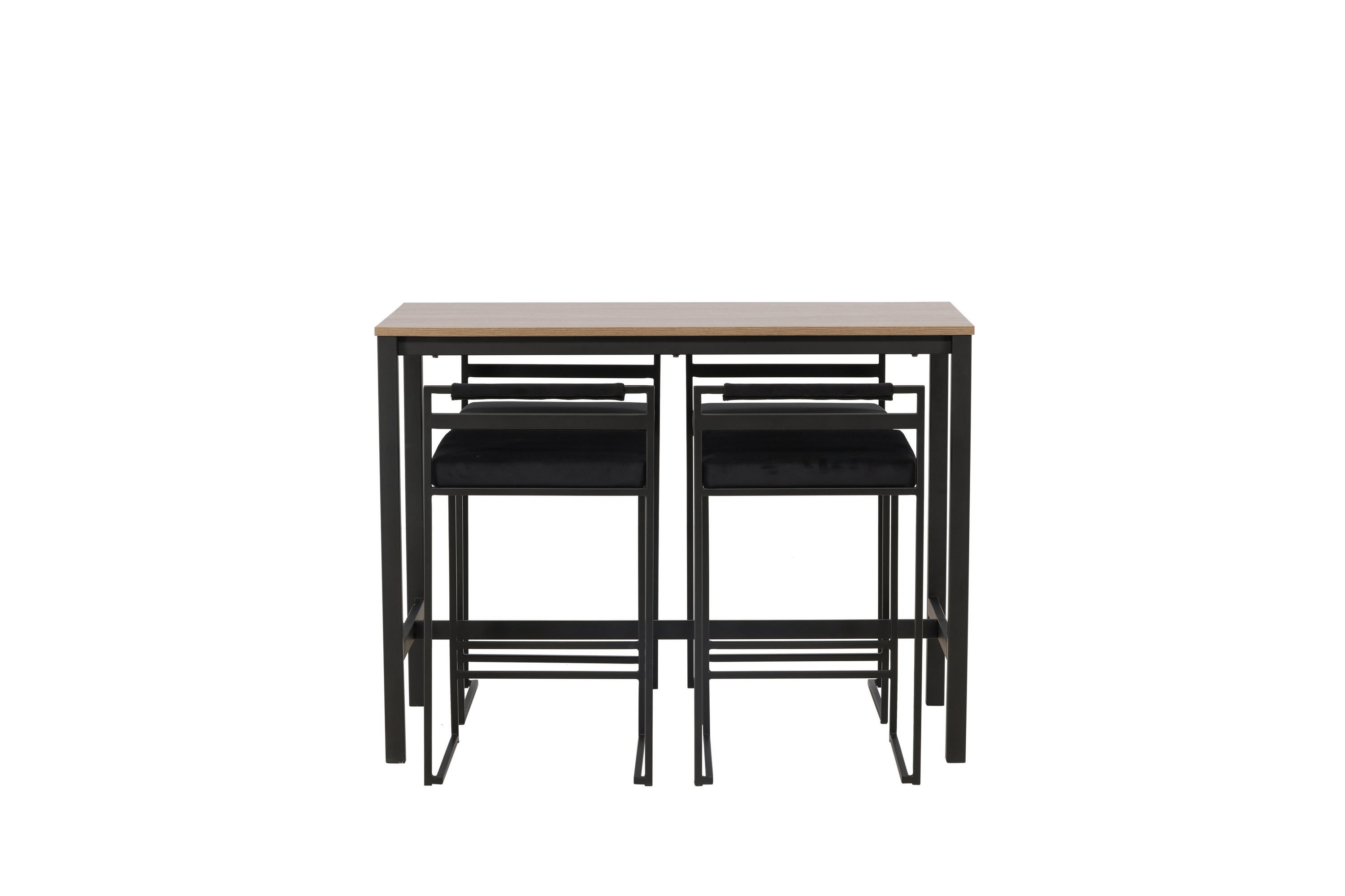 camden barbord 60x120 cm med 4 opelika stolar - svart