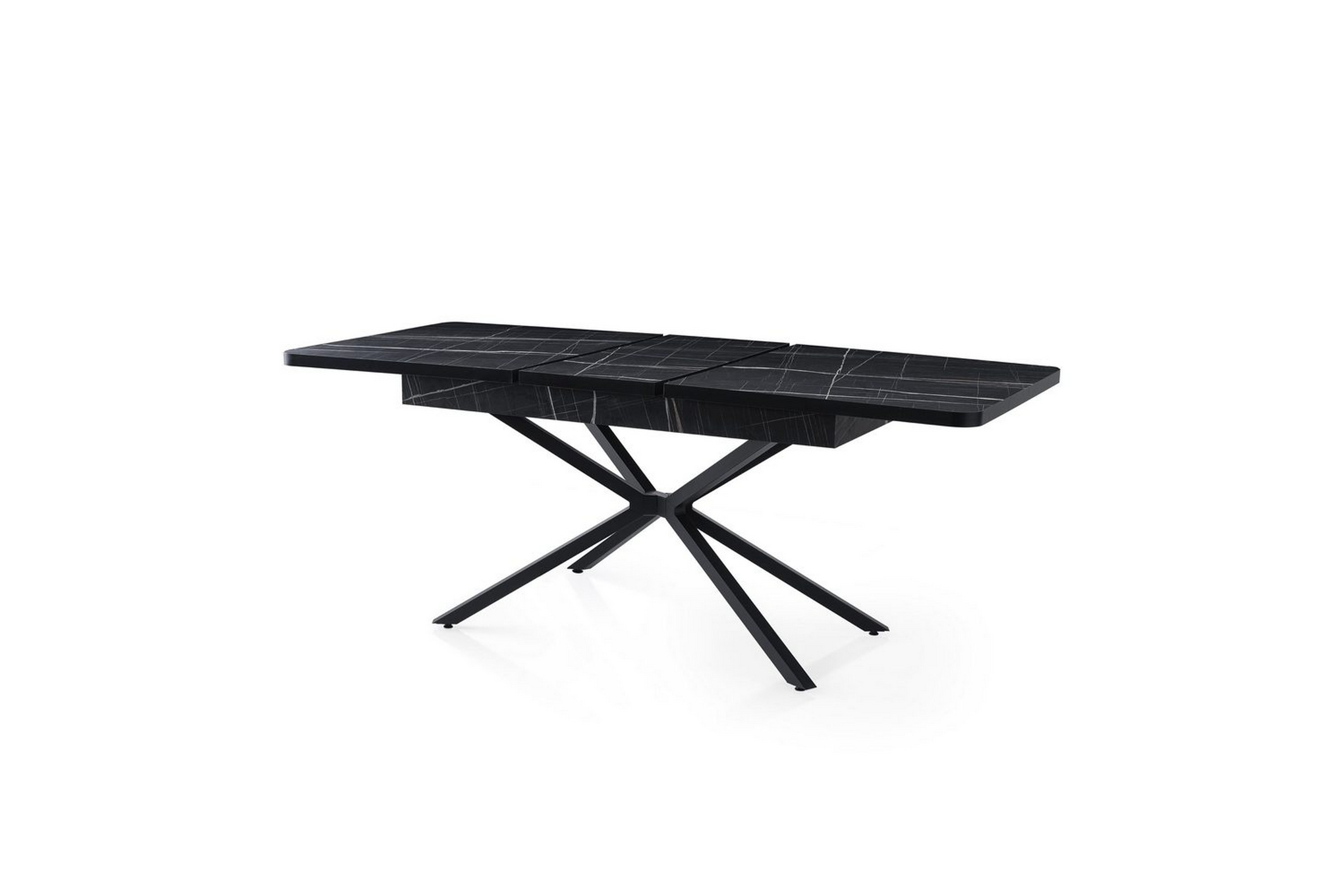 cassel matbord 160 cm rektangulär - svart/vit