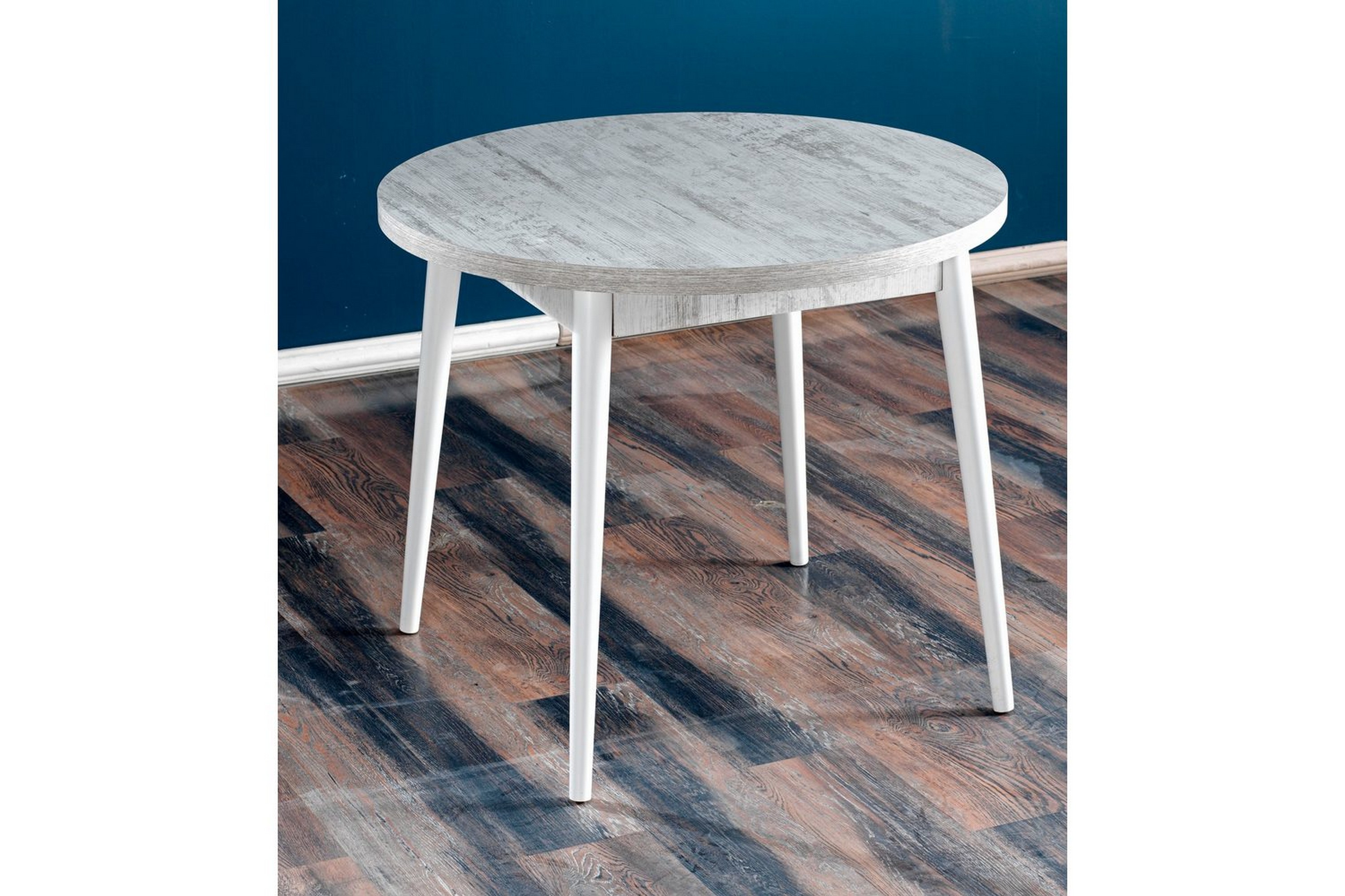 cavuria matbord 90 cm rund - antik/vit