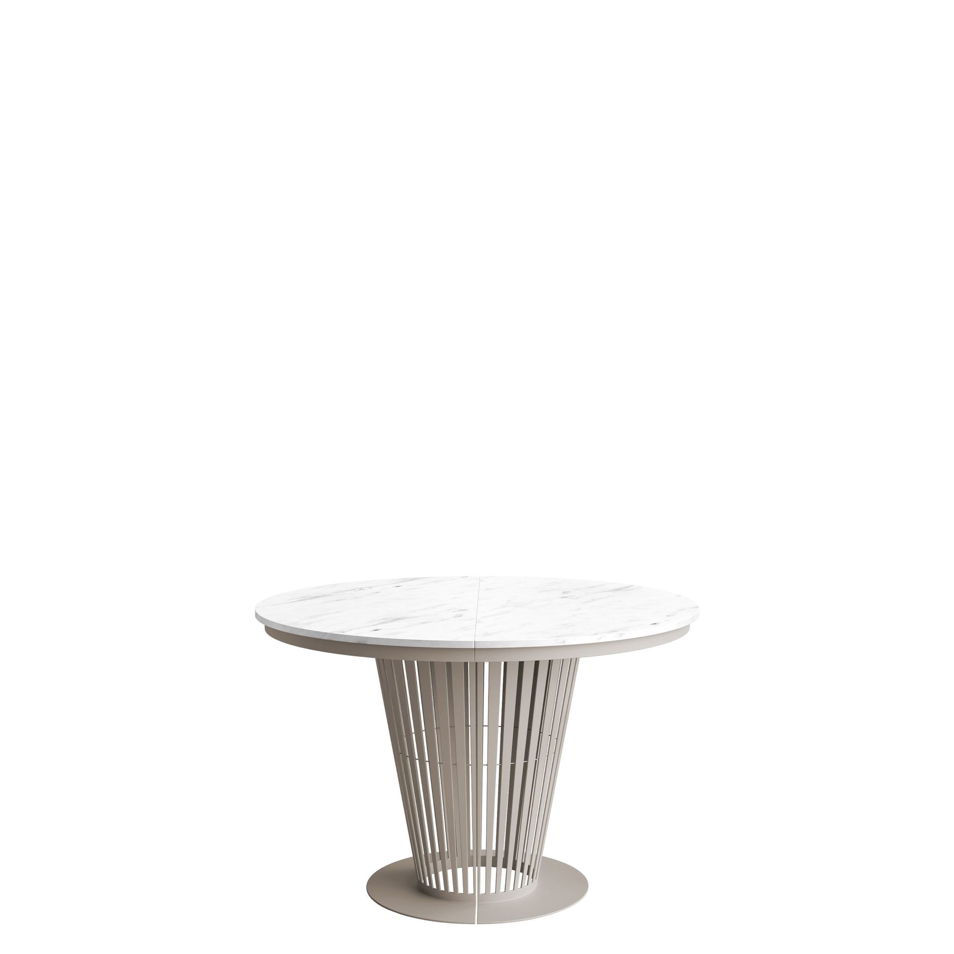 Cedra Runt Matbord 100-176 cm - beige, vit