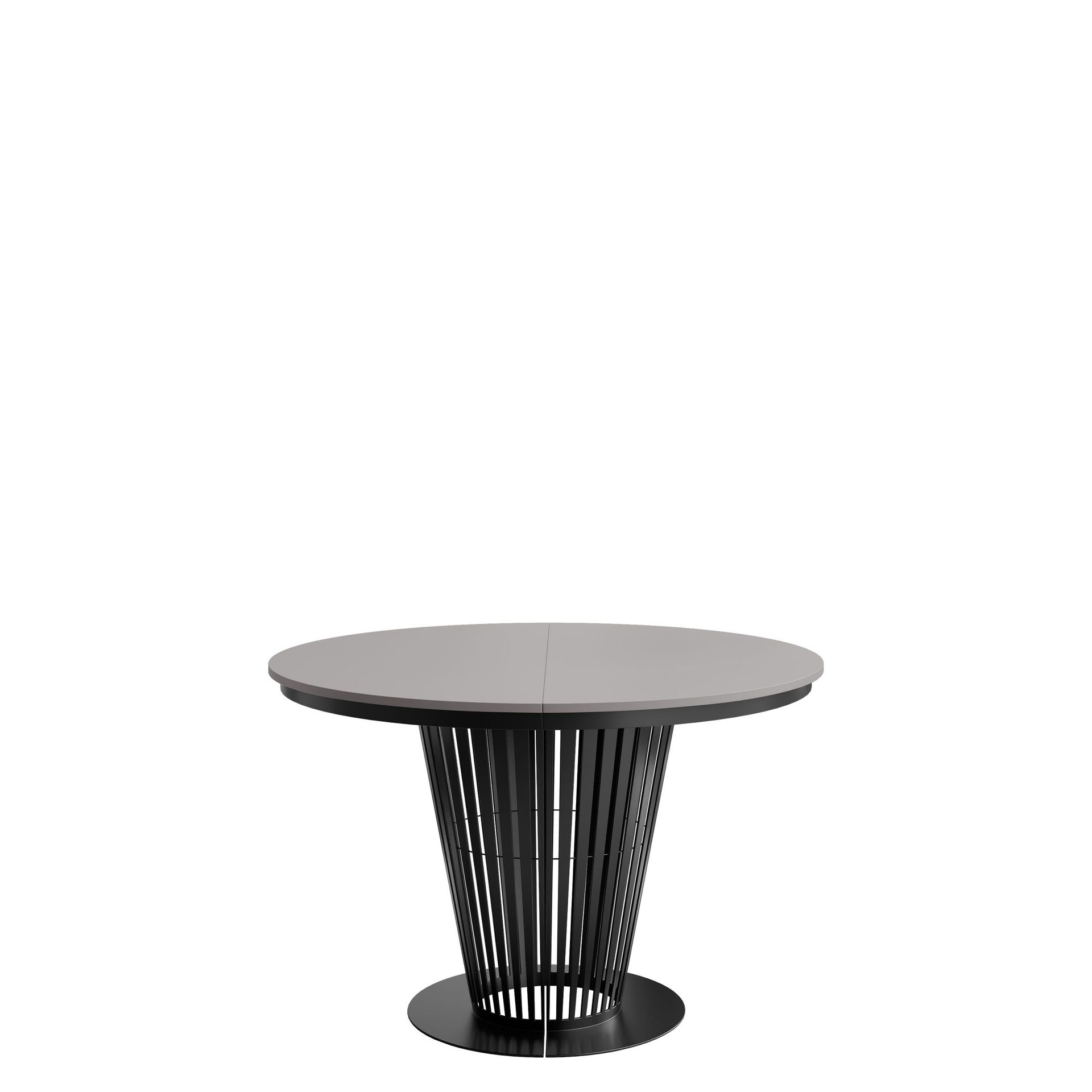 Cedra Runt Matbord 120-196 cm - svart, gr&aring;