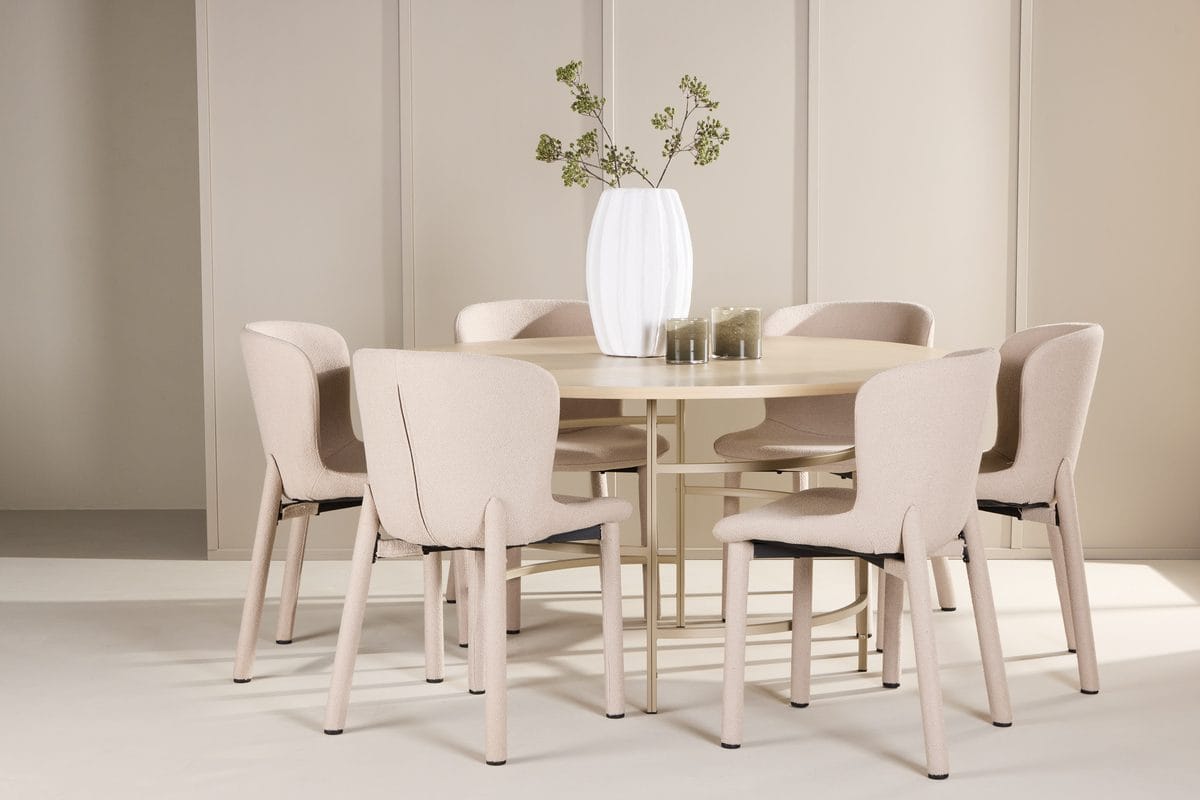 Copenhagen Matbord 140 cm Rund med 6 Astoria Matstol -