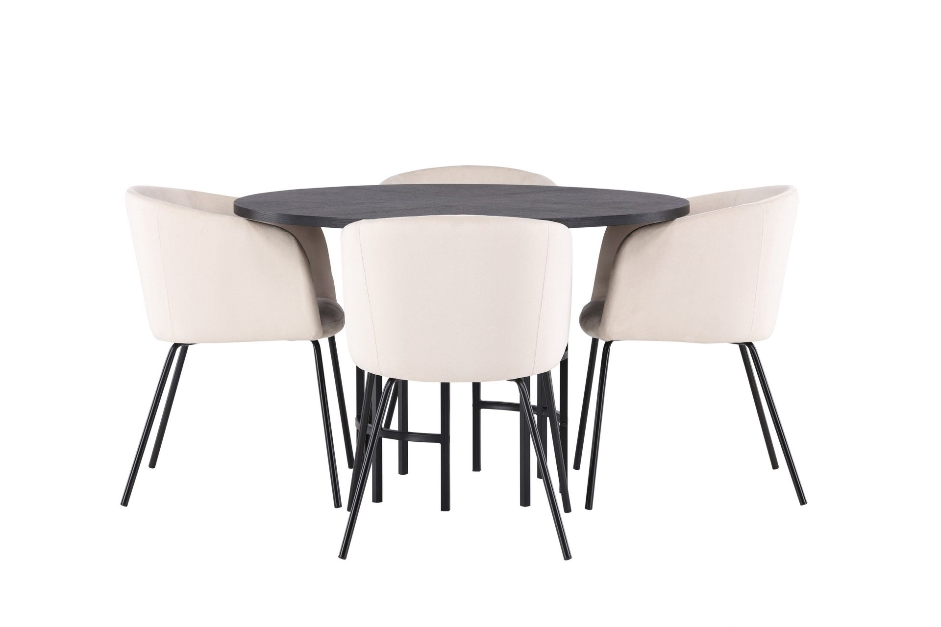 copenhagen matgrupp 115 cm rund med 4 berit stolar - beige