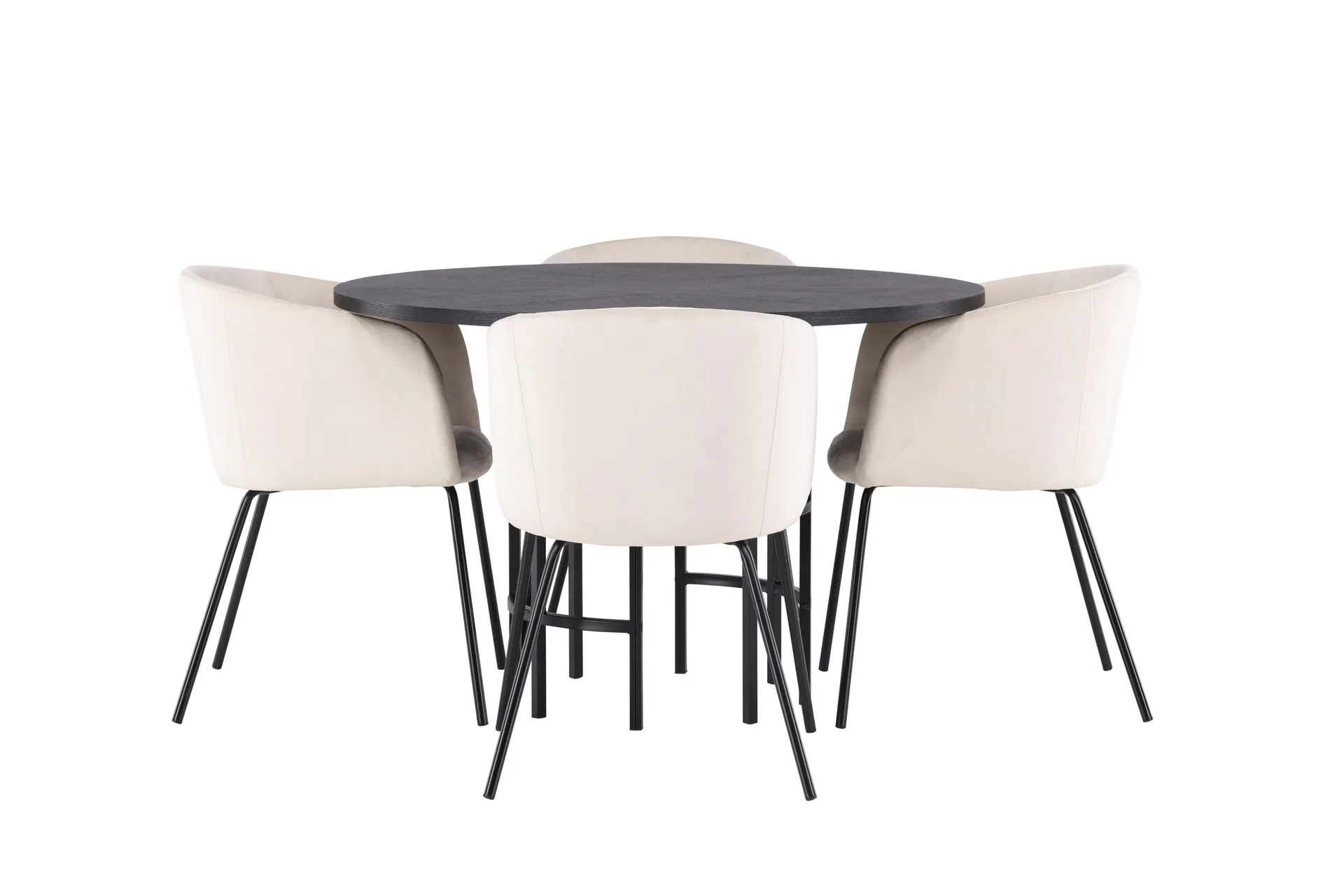 Copenhagen Matgrupp 115 cm Rund med 4 Berit stolar - Beige