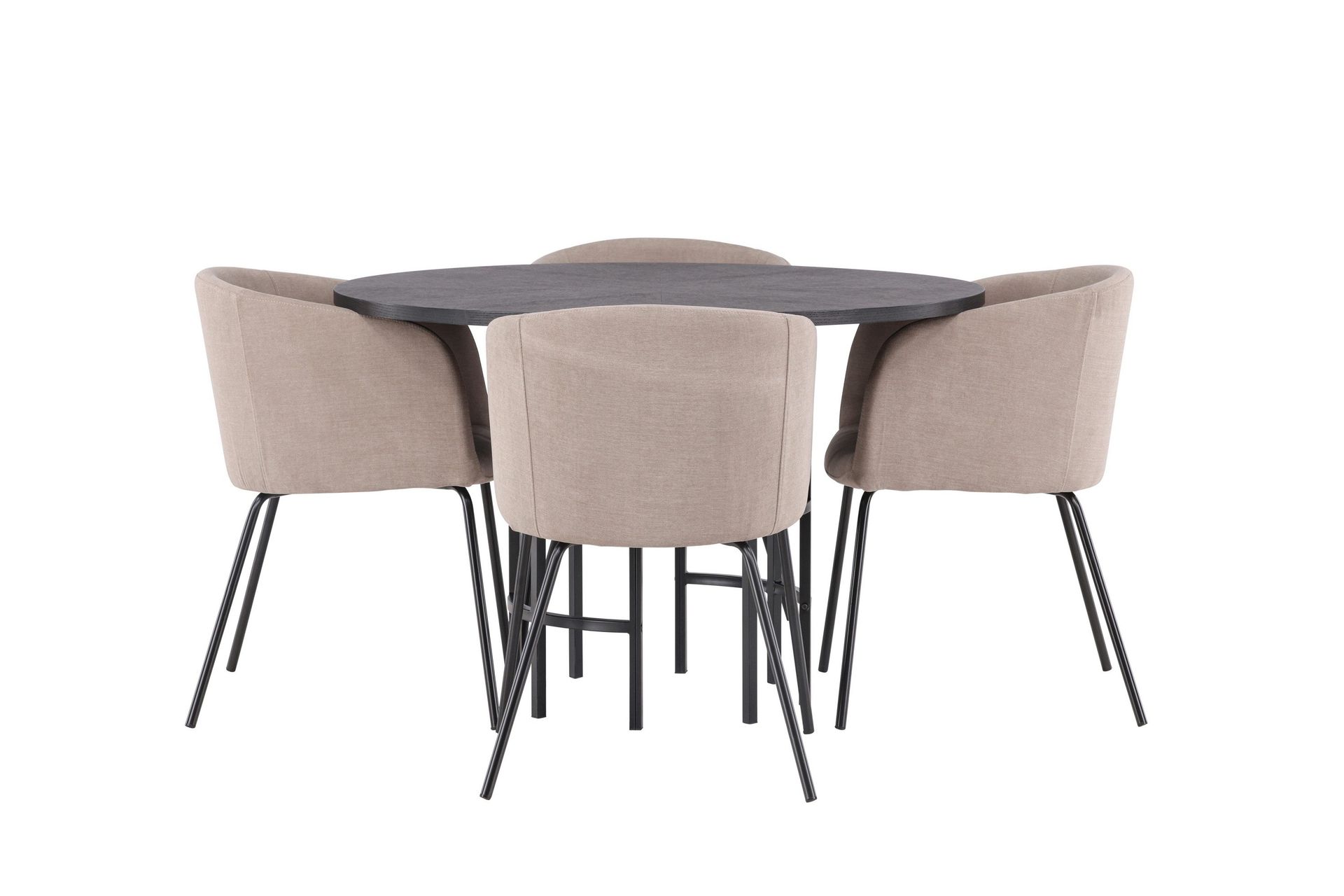 Copenhagen Matgrupp 115 cm Rund med 4 Berit stolar - Beige