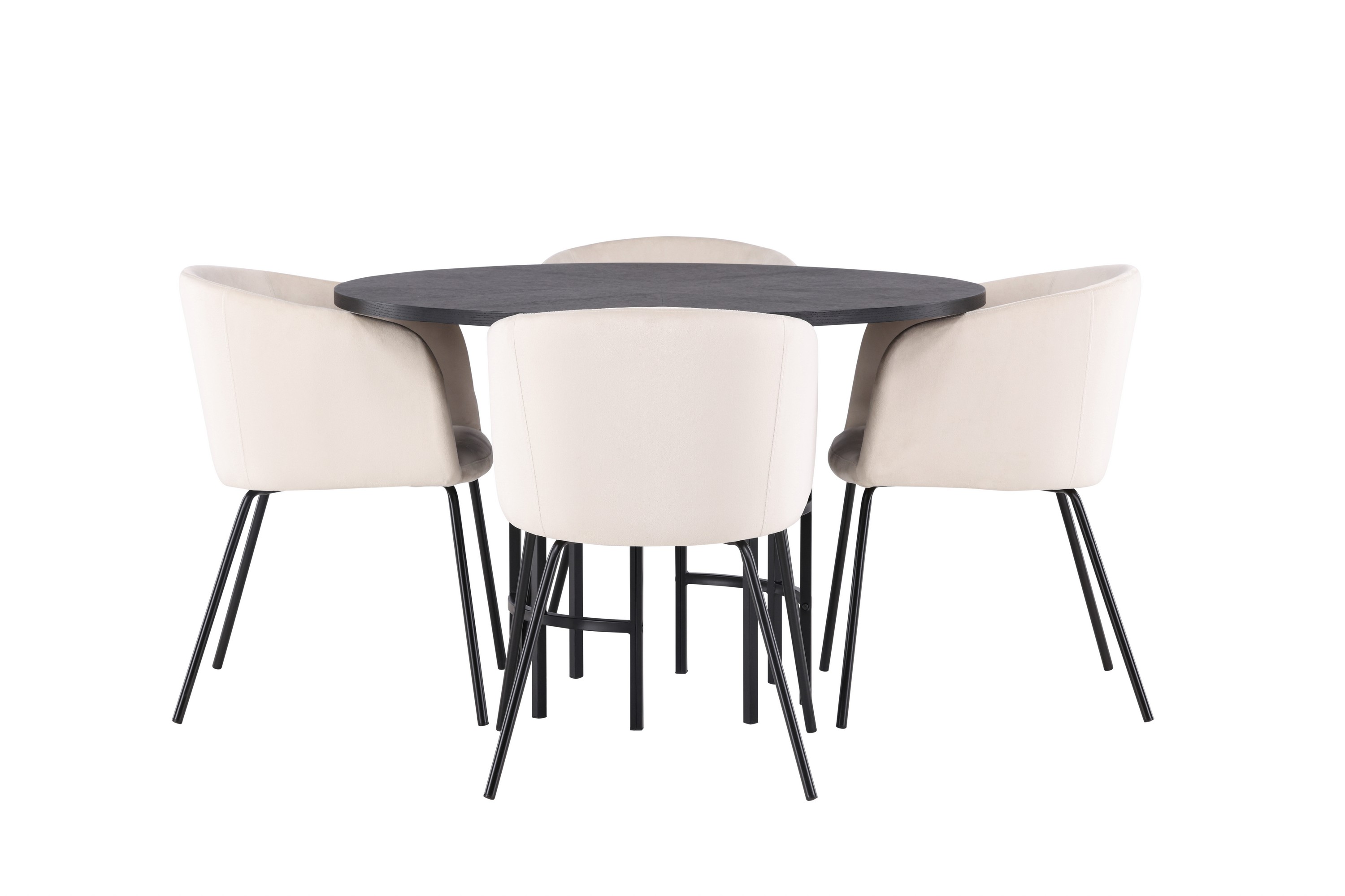 copenhagen matgrupp 115 cm rund med 4 berit stolar - beige
