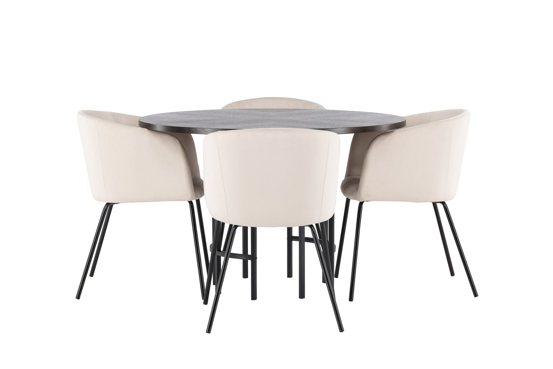 copenhagen matgrupp 115 cm rund med 4 berit stolar - beige