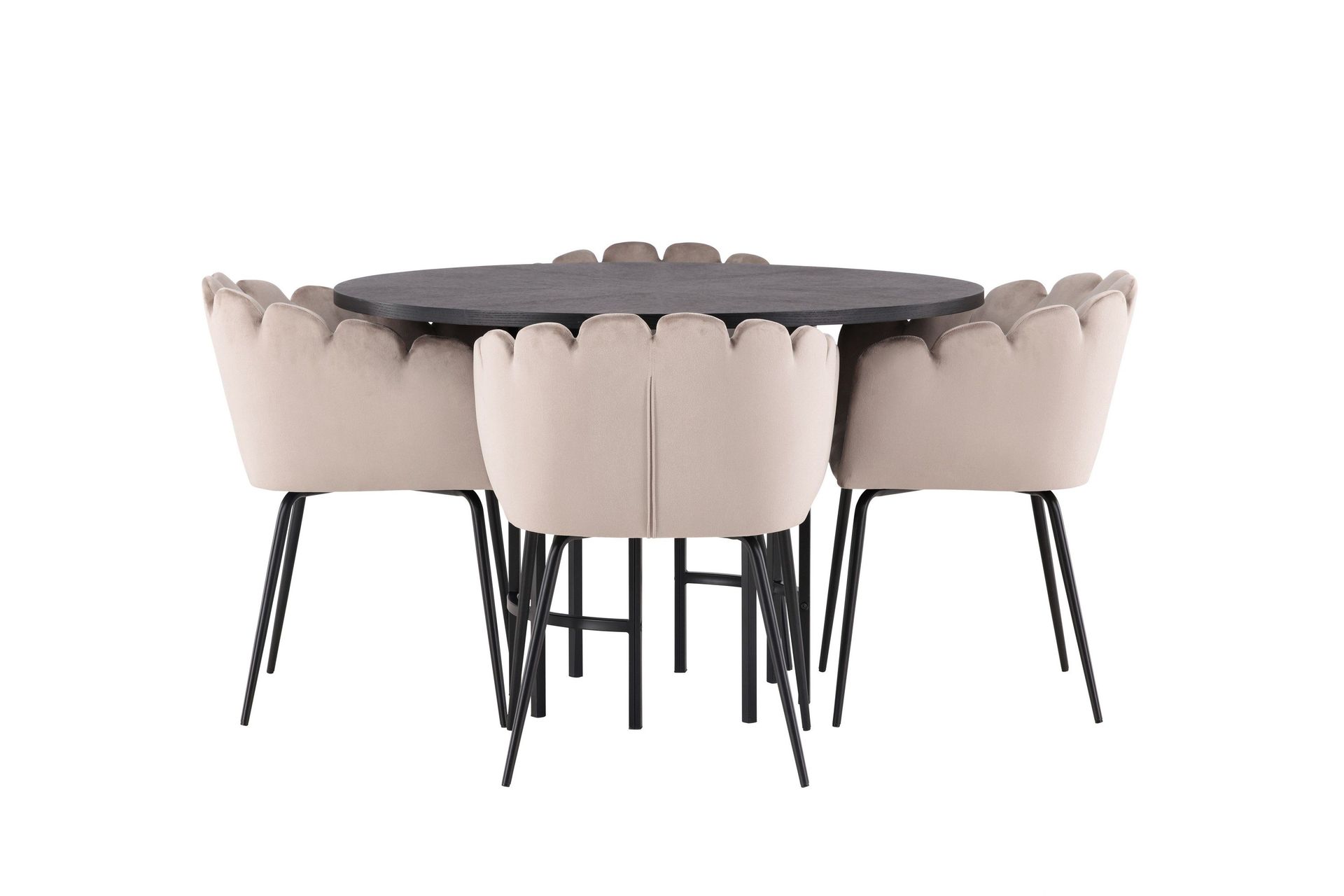 copenhagen matgrupp 115 cm rund med 4 limhamn stolar - beige