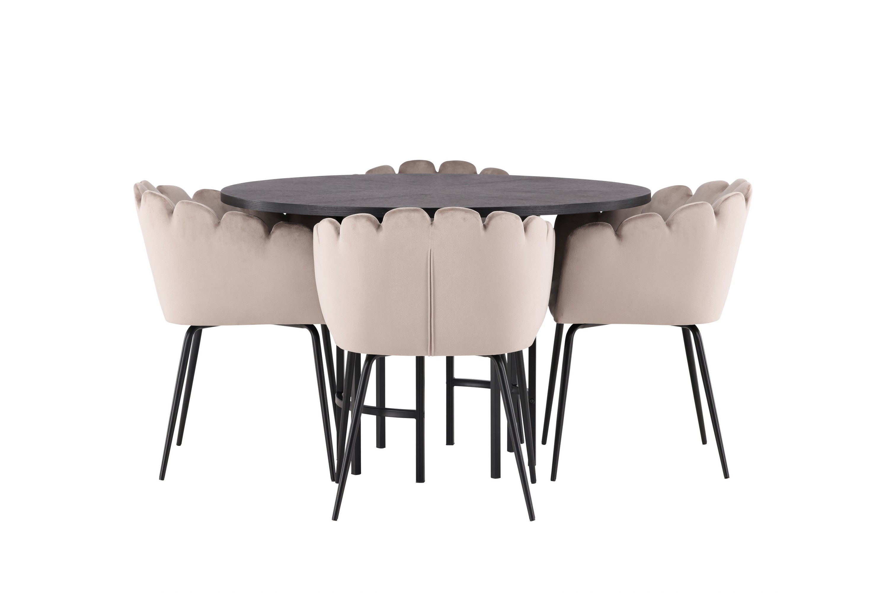 copenhagen matgrupp 115 cm rund med 4 limhamn stolar - beige