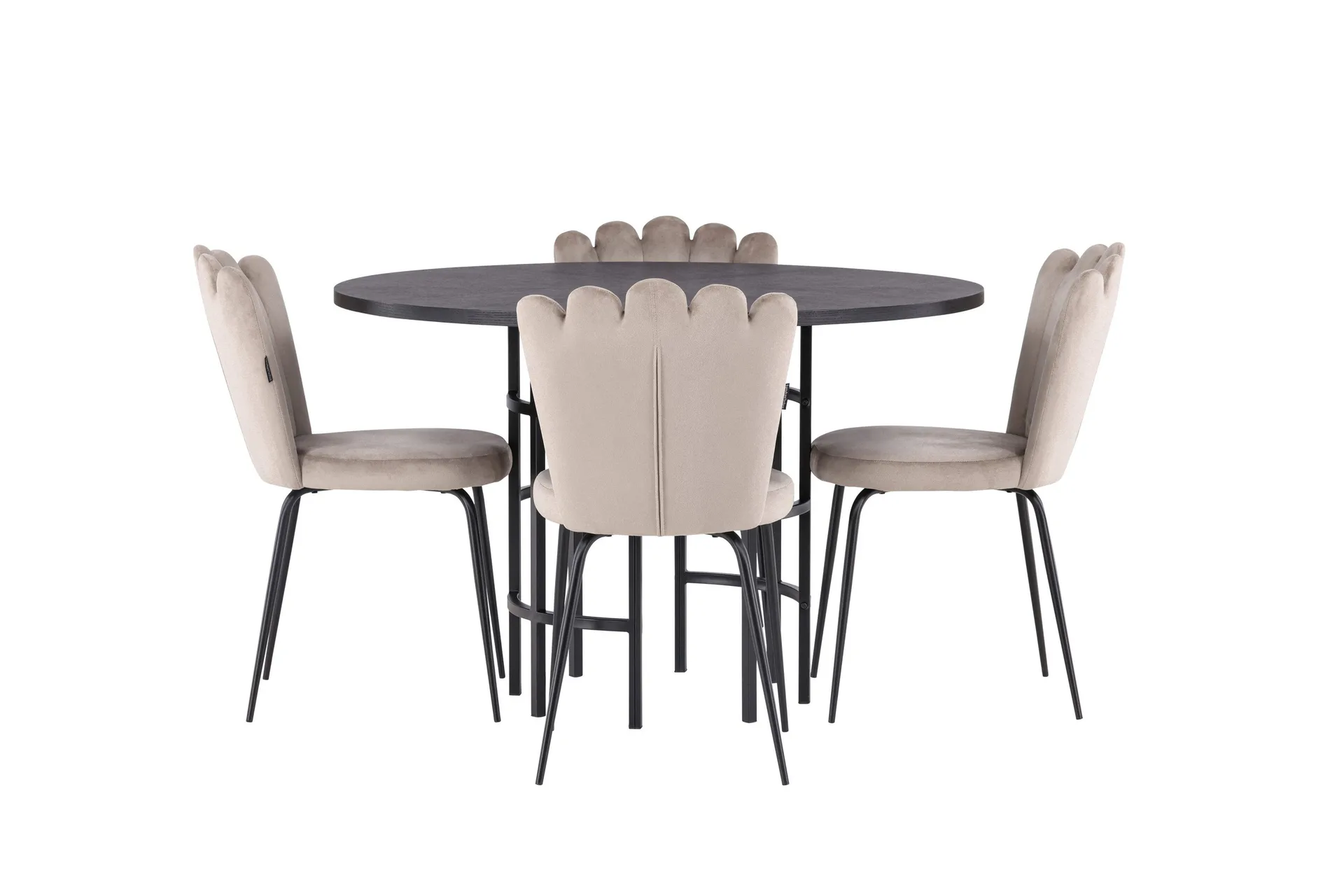 Copenhagen Matgrupp 115 cm Rund med 4 Limhamn stolar - Beige