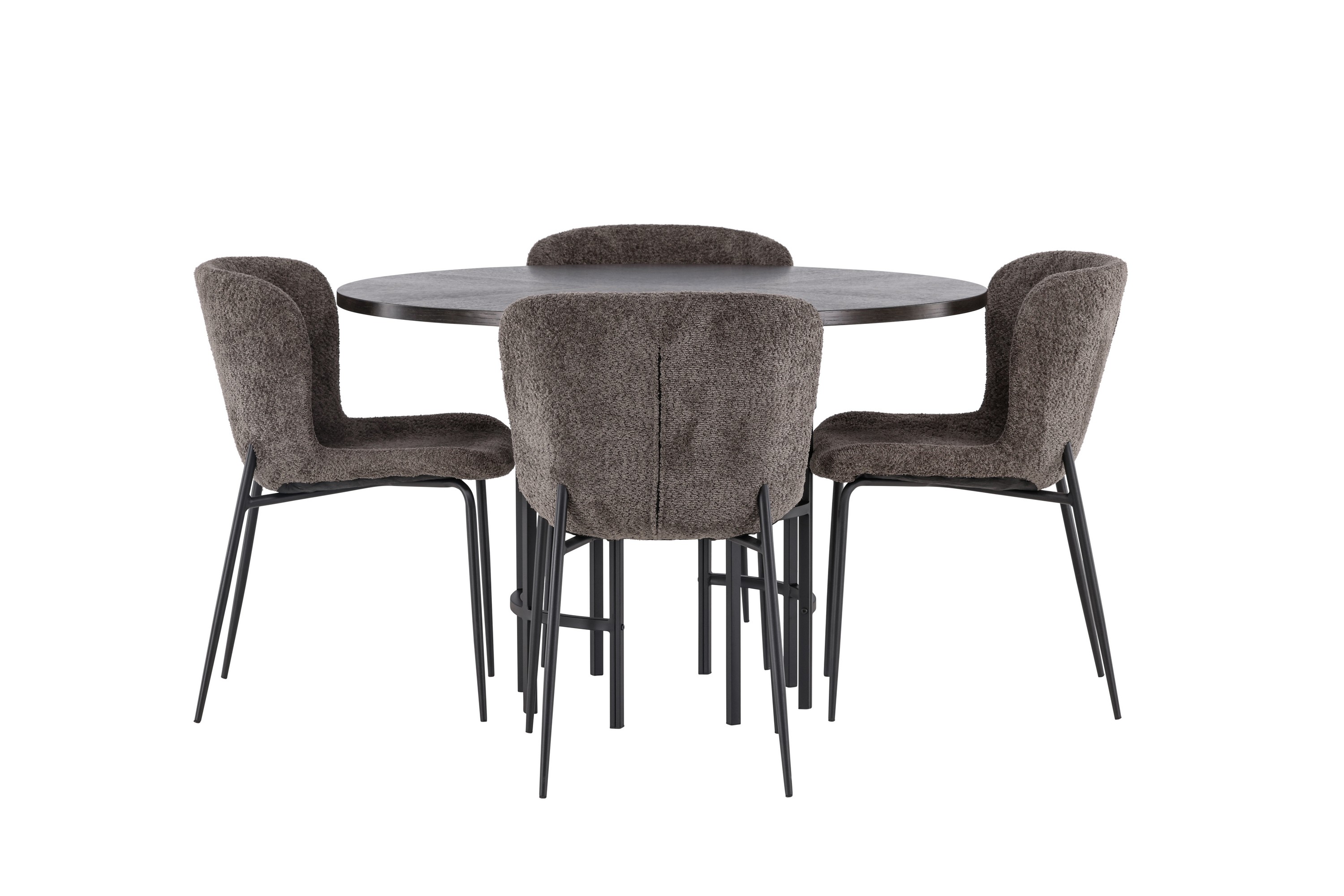 copenhagen matgrupp 115 cm rund med 4 modesto stolar - beige