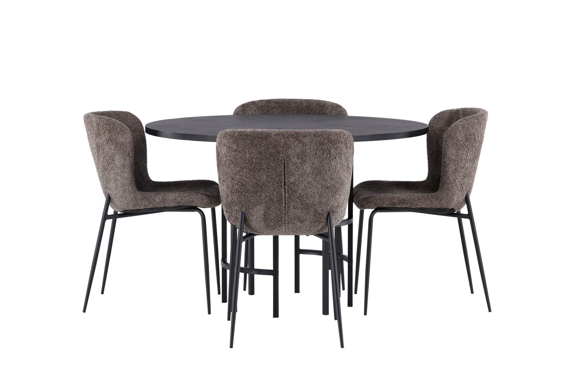 copenhagen matgrupp 115 cm rund med 4 modesto stolar - beige