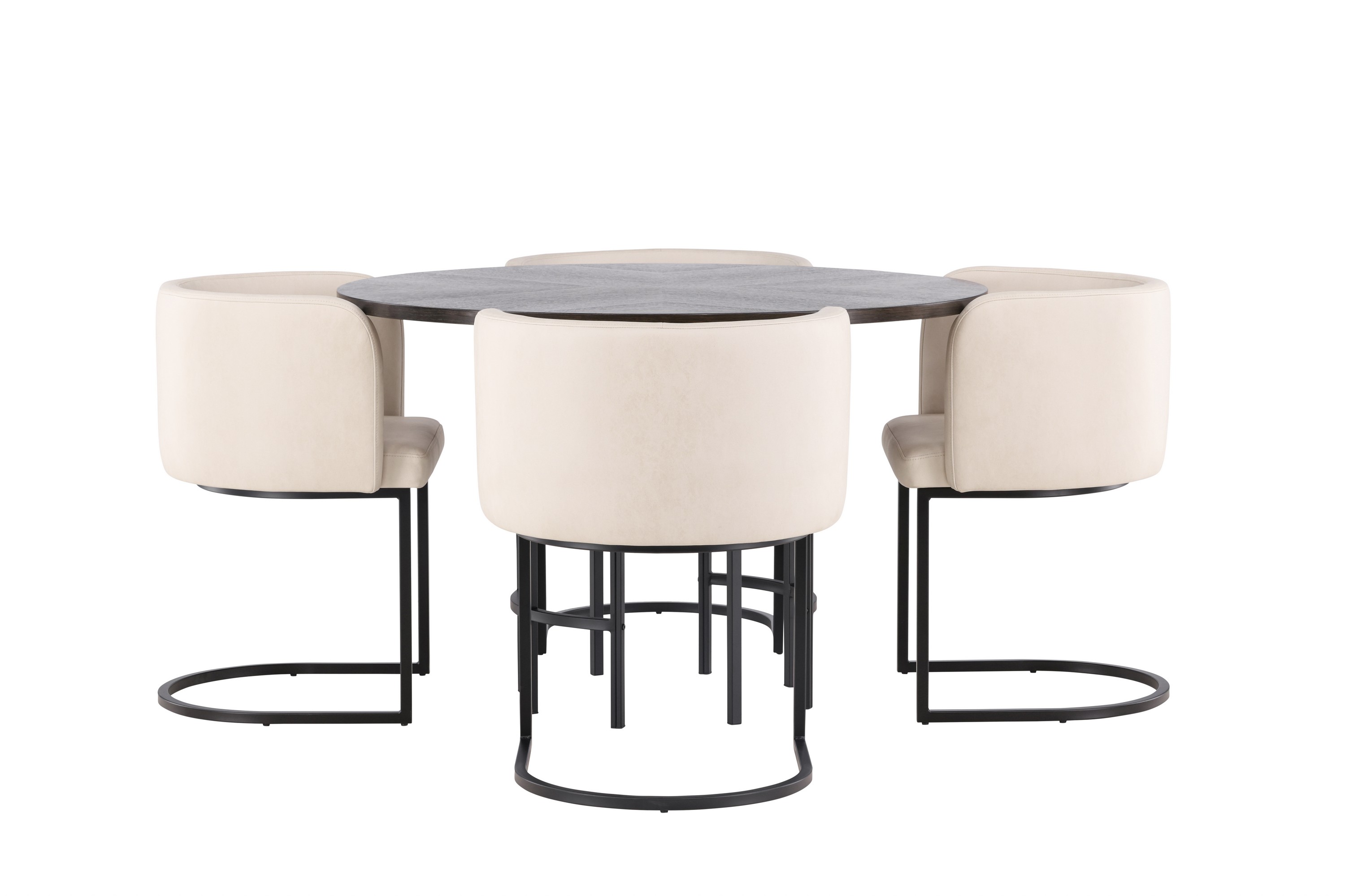 Copenhagen Matgrupp 115 cm Rund med 4 Simrishman stolar Beige