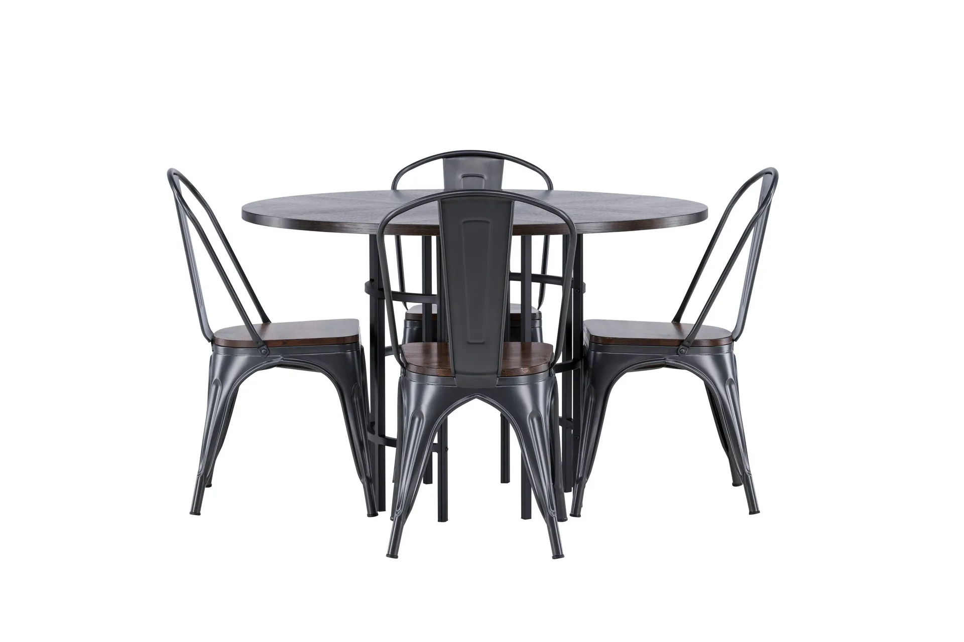Copenhagen Matgrupp 115 cm Rund med 4 Tempe stolar - Mocca