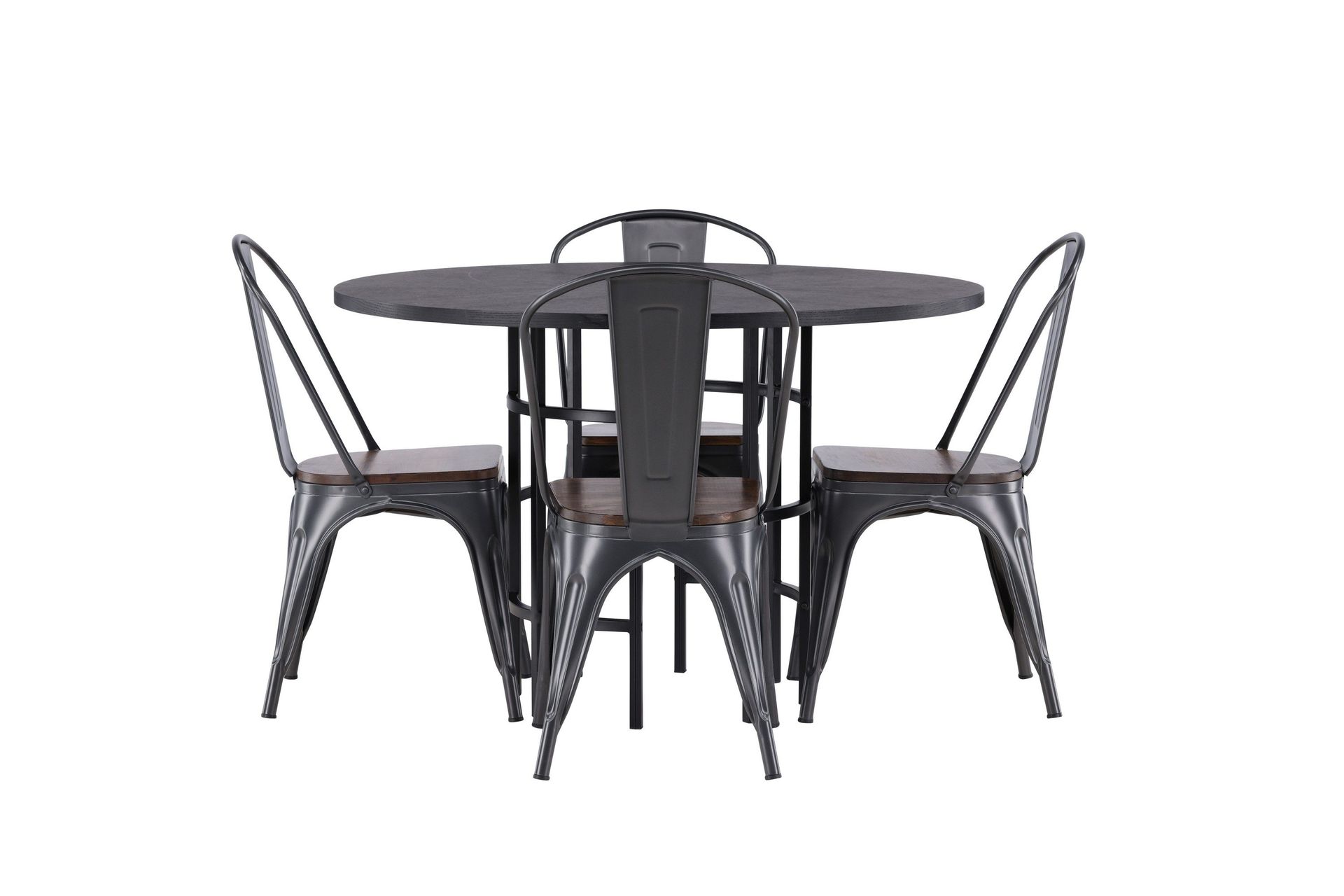 Copenhagen Matgrupp 115 cm Rund med 4 Tempe stolar - Svart