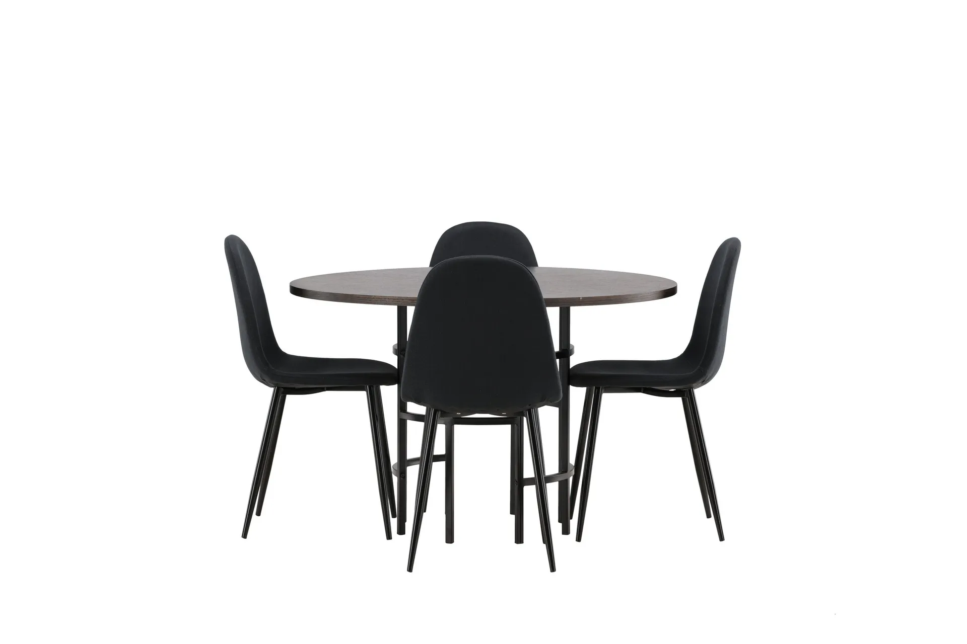 Copenhagen Matgrupp 115 cm Rund med 4 Polar stolar - Svart