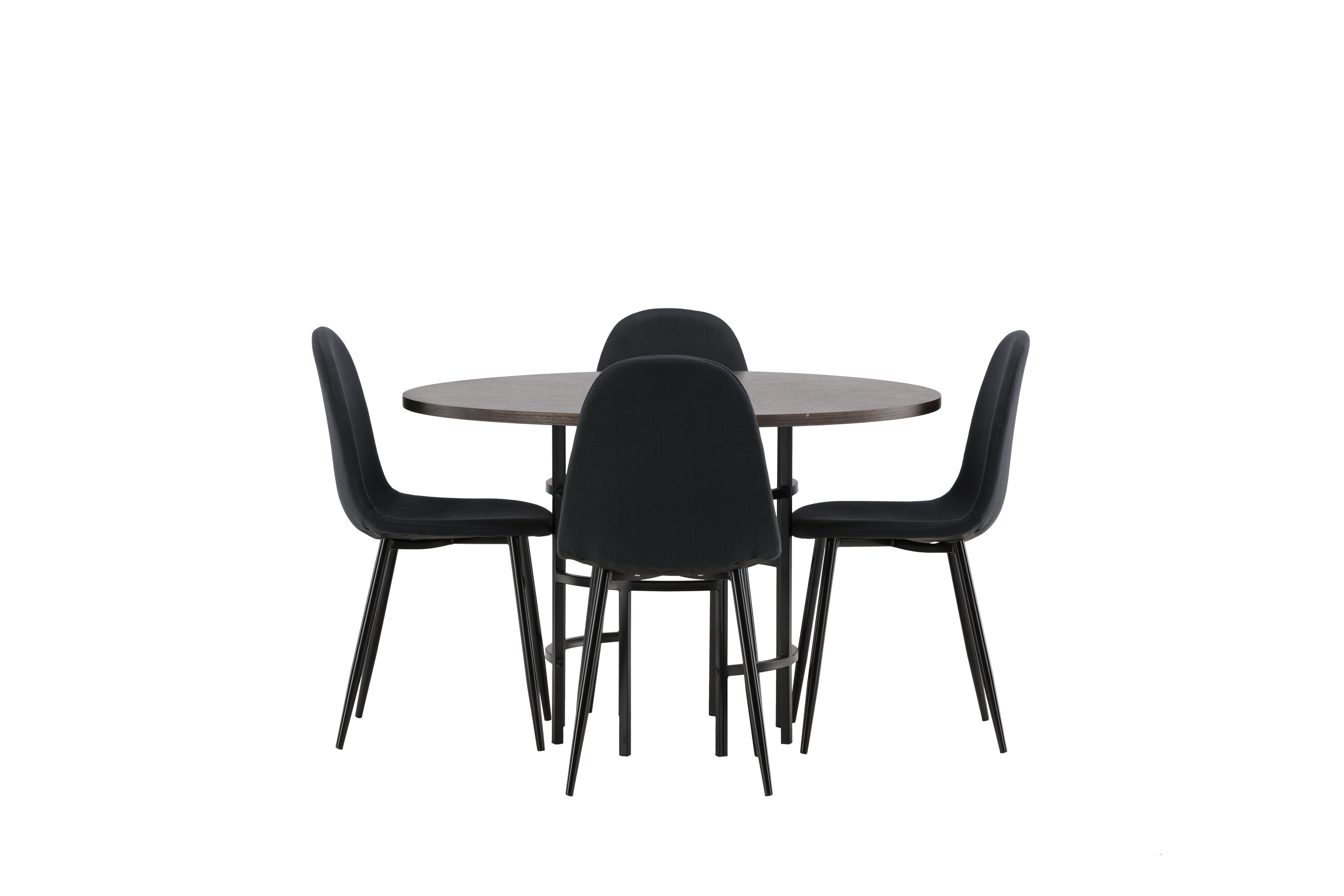 Copenhagen Matgrupp 115 cm Rund med 4 Polar stolar Svart
