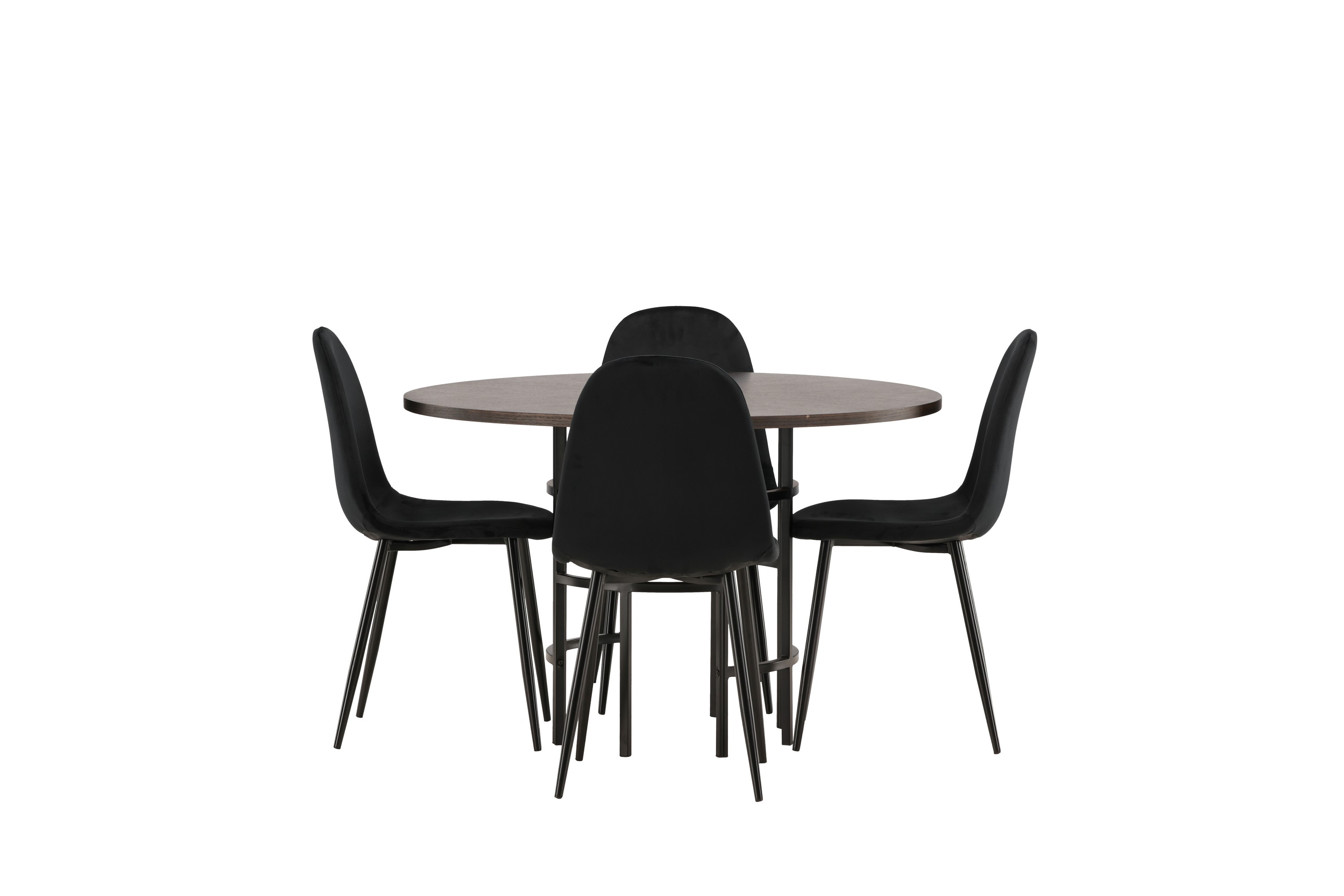 copenhagen matgrupp 115 cm rund med 4 polar stolar - svart